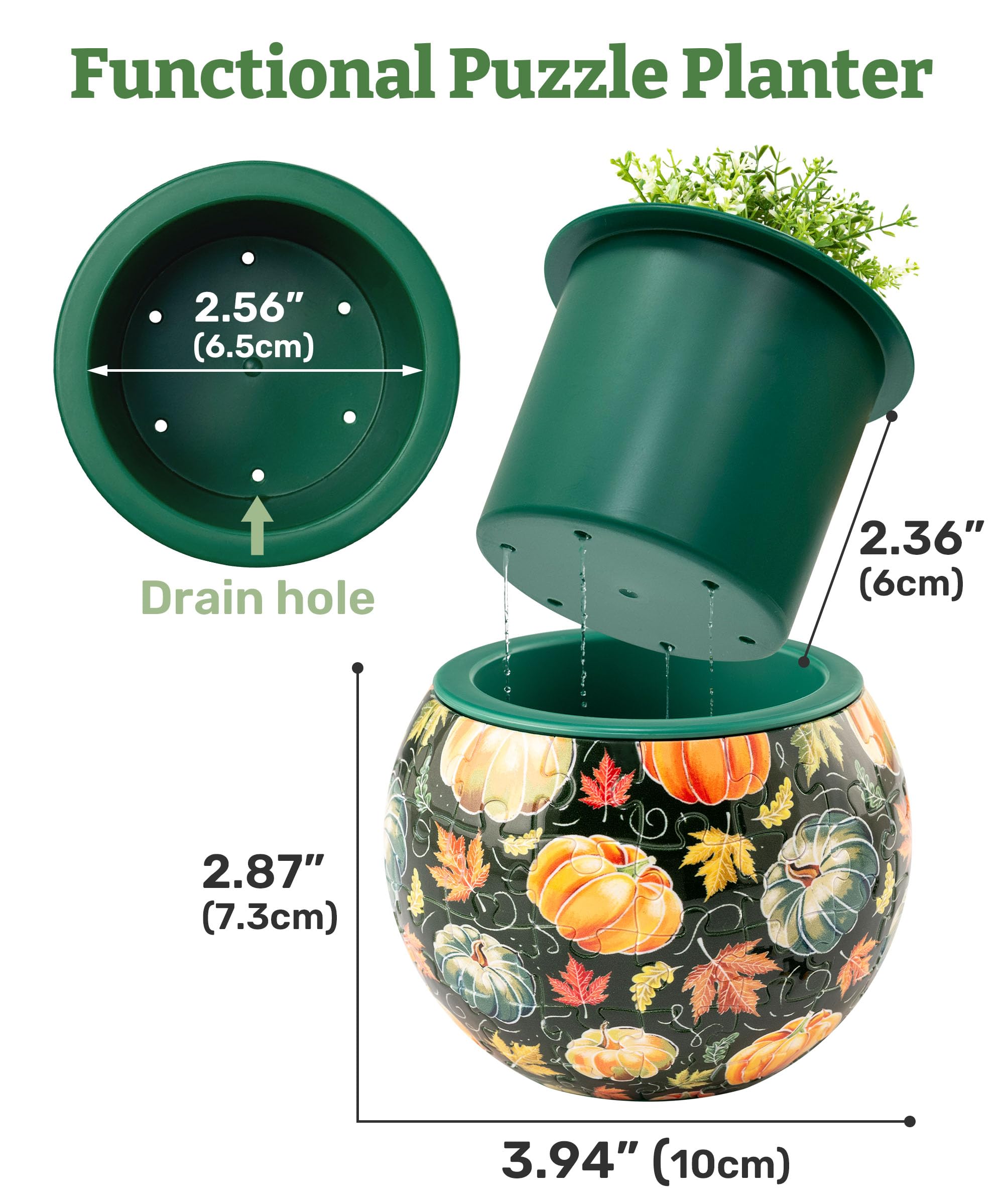 PieceRelax 3D Puzzle Planter - Singing Birds and Flowers - Danish Folklore Style, for Mom, Home Decor Flower Pots for Indoor Cactus, Succulents Pots [K1100] - Image 5