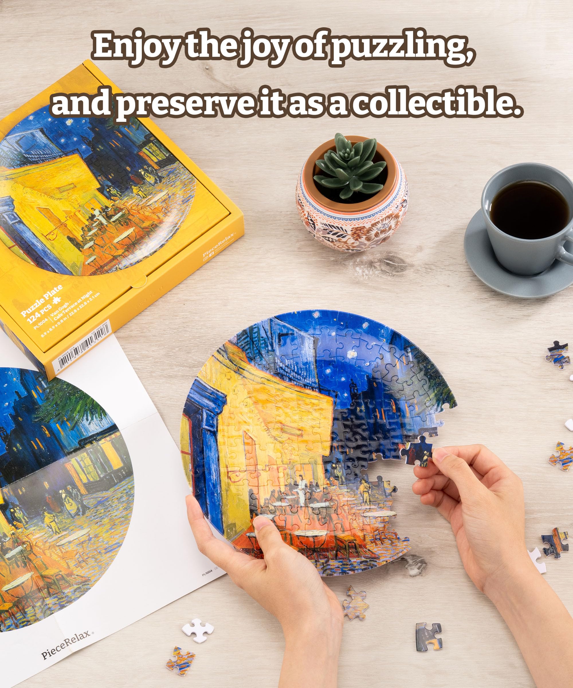 PieceRelax 3D Puzzle Plate 124 Pieces - Easter Bunny Flowers - Jigsaw Puzzle for Adults, Decorative Plate with Durable Plastic Pieces, Ideal Gift for Home or Office Décor [PL1009] - Image 3