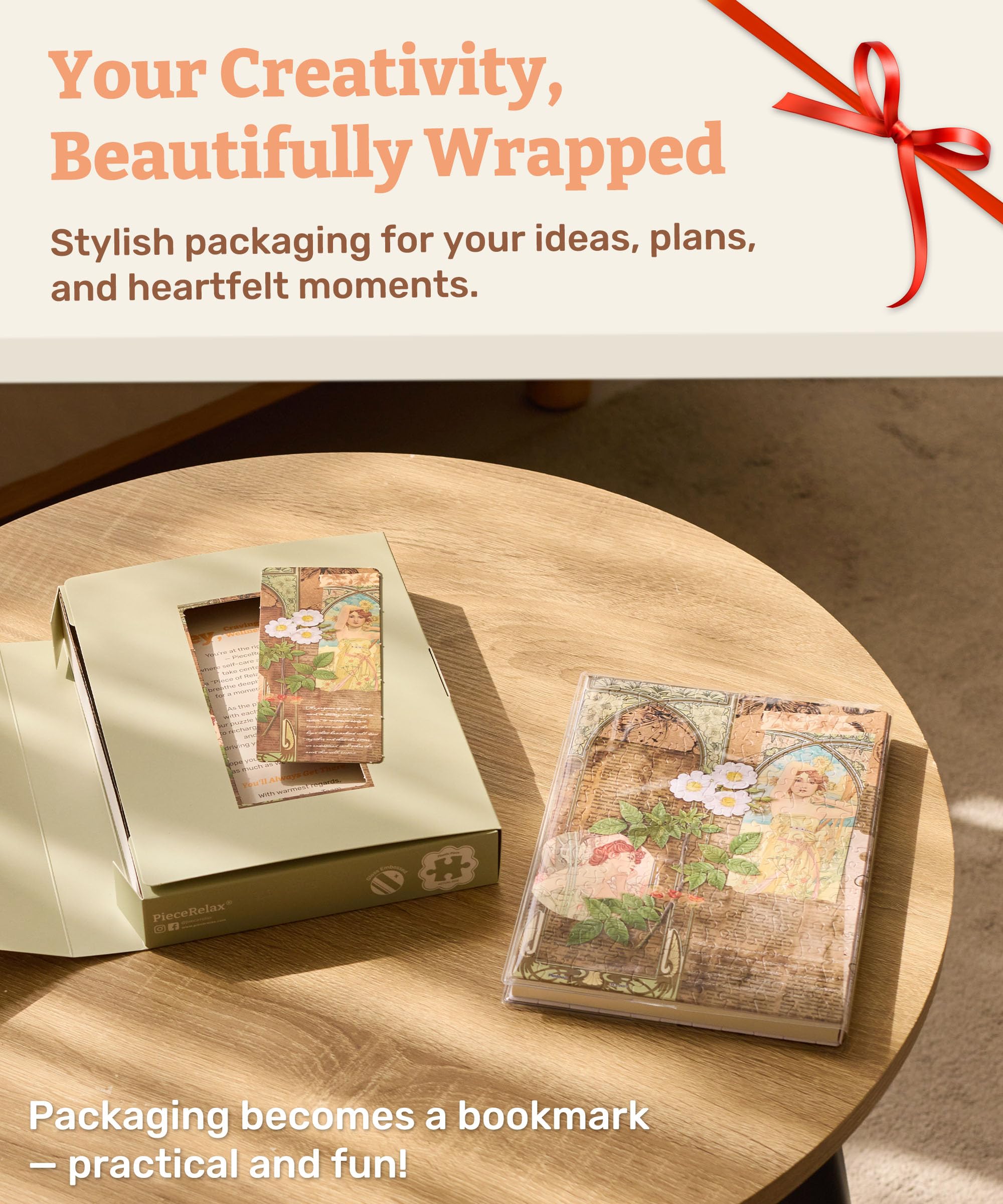 PieceRelax A5 3D Puzzle Journal for Adults, 300 Piece Plastic Jigsaw Book Cover (Includes Notebook) - Alphonse Mucha - The Art Palace, Unique Gift [YA1058] - Image 6