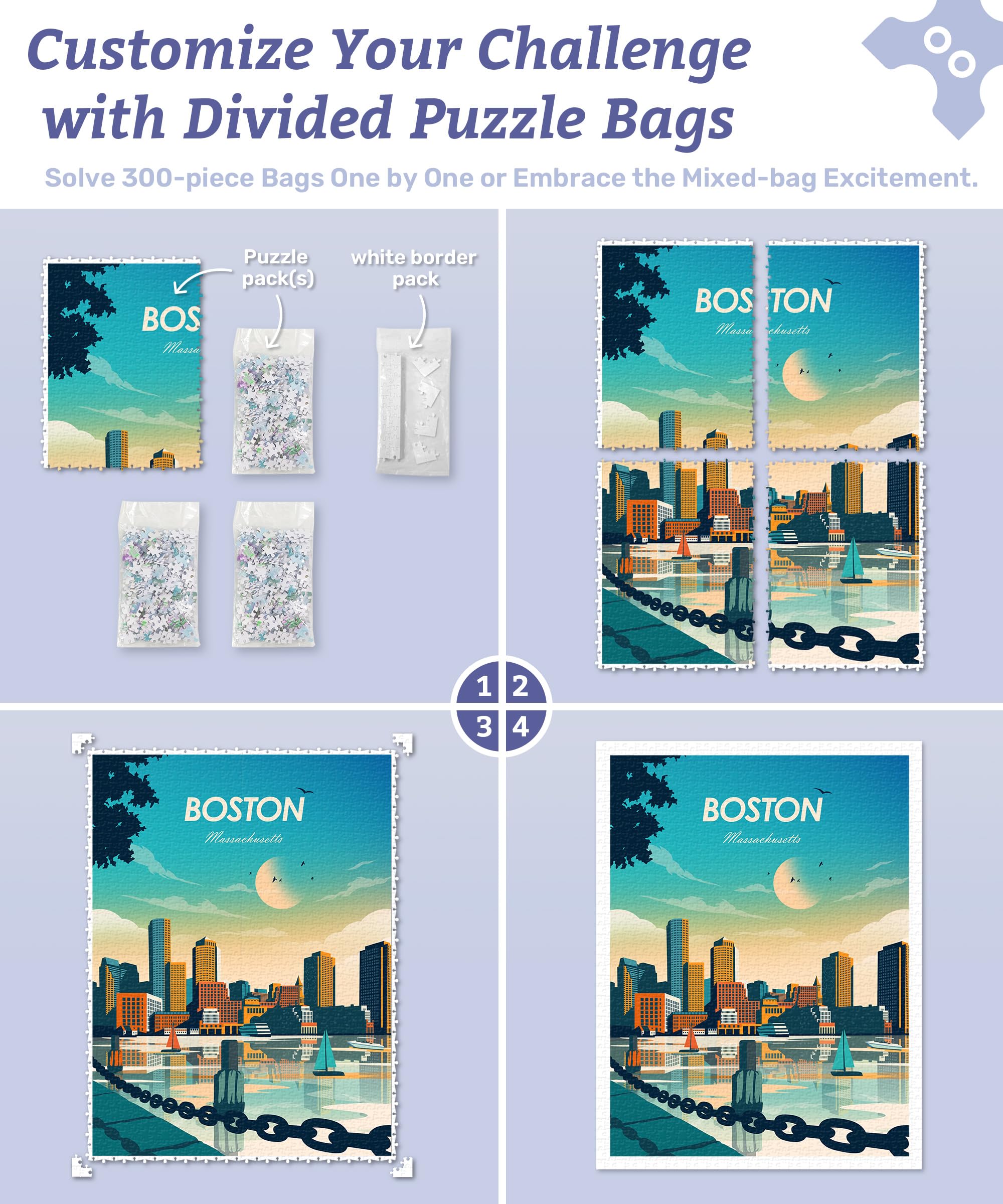 PieceRelax Plastic Jigsaw Puzzles for Adults 2000 Pieces Bigelow Illustrations - Rain on The Boulevard Most Satisfying Table Games and Gifts No Puzzle Mat Required [H3443] - Image 7