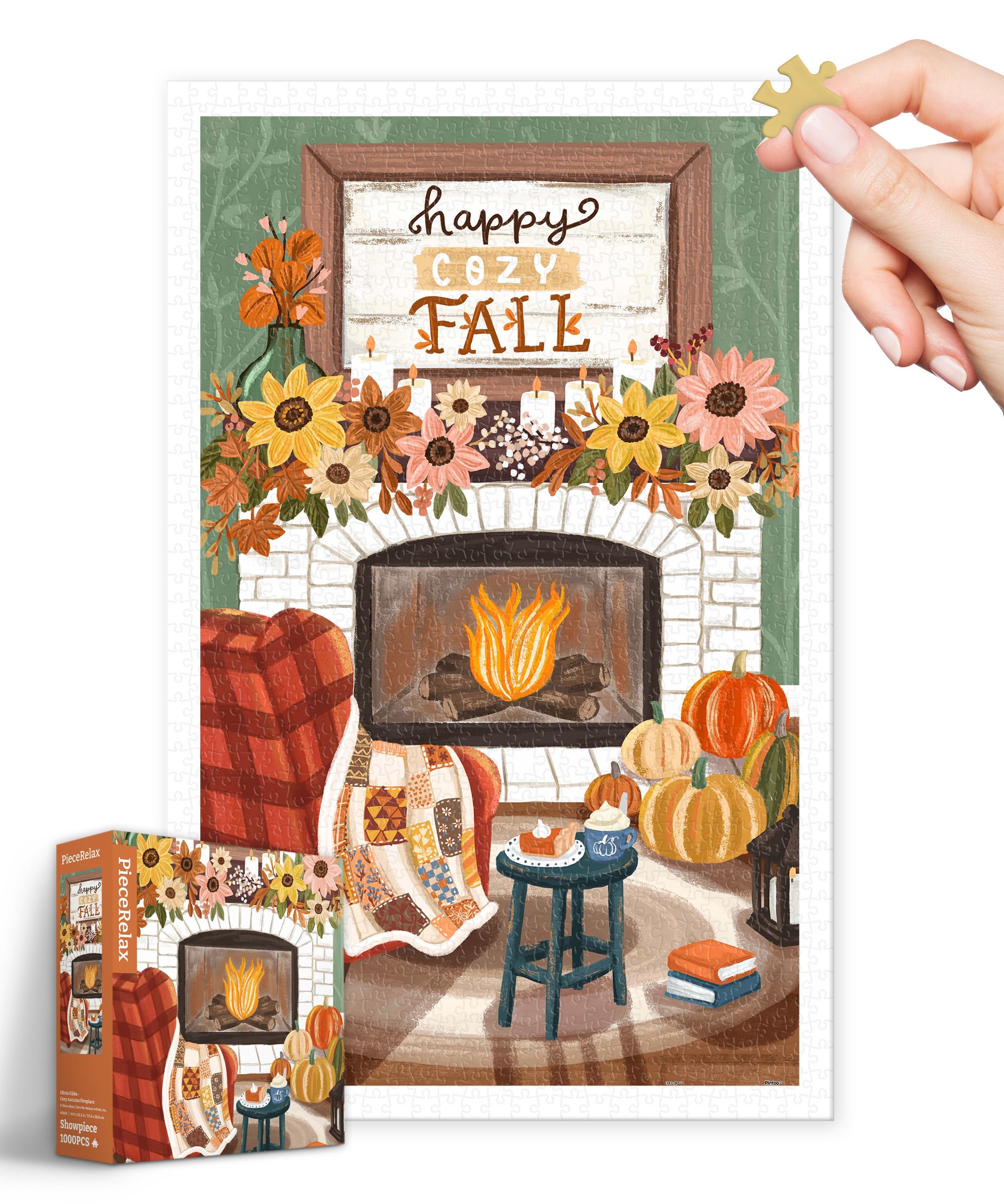 PieceRelax Plastic Jigsaw Puzzles for Adults 1000 Pieces - Most Satisfying Table Games and Gifts No Puzzle Mat Required [1000]