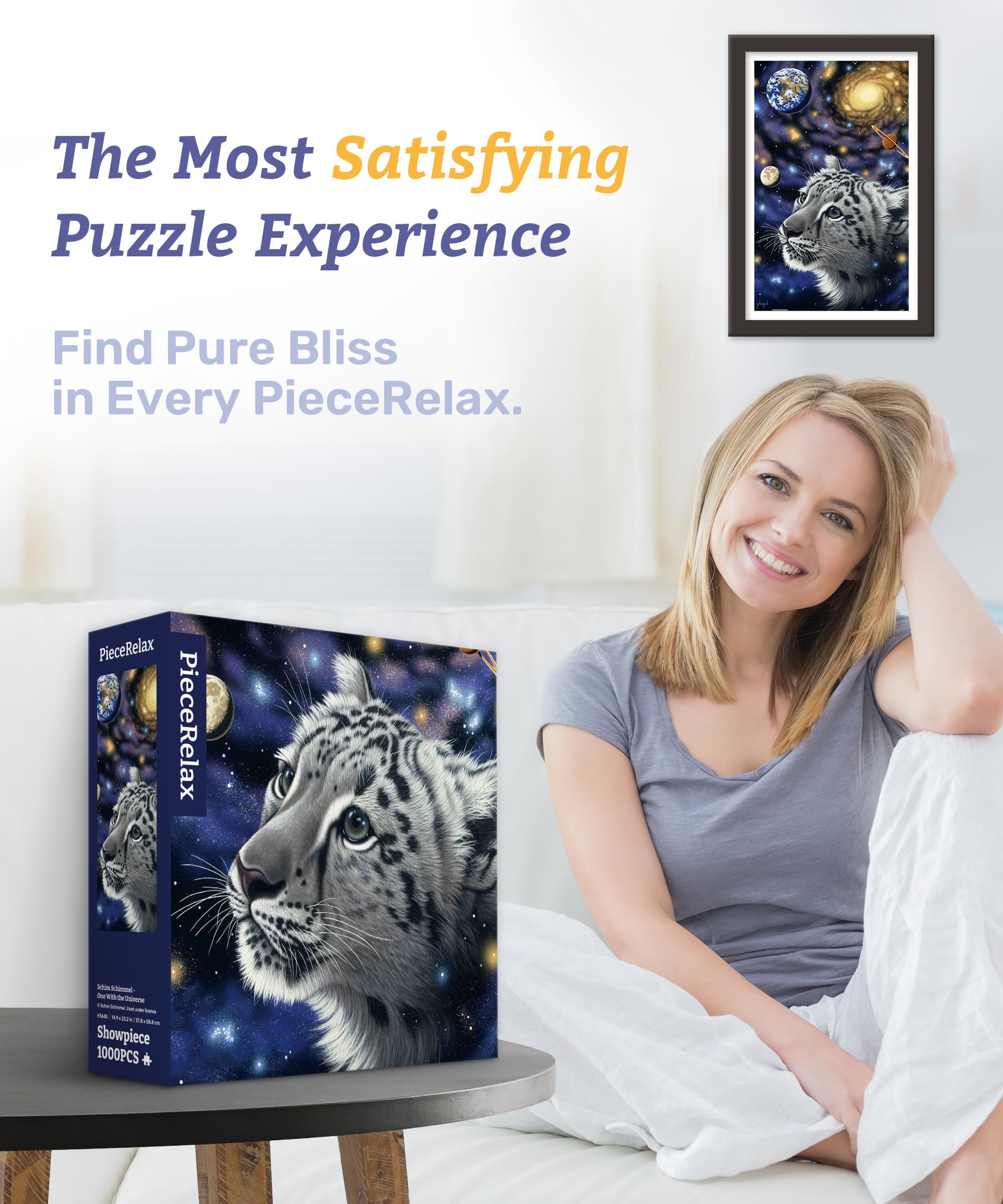 PieceRelax Plastic Jigsaw Puzzles for Adults 1000 Pieces - Schim Schimmel - One with The Universe Most Satisfying Table Games and Gifts No Puzzle Mat Required [H3645] - Image 3