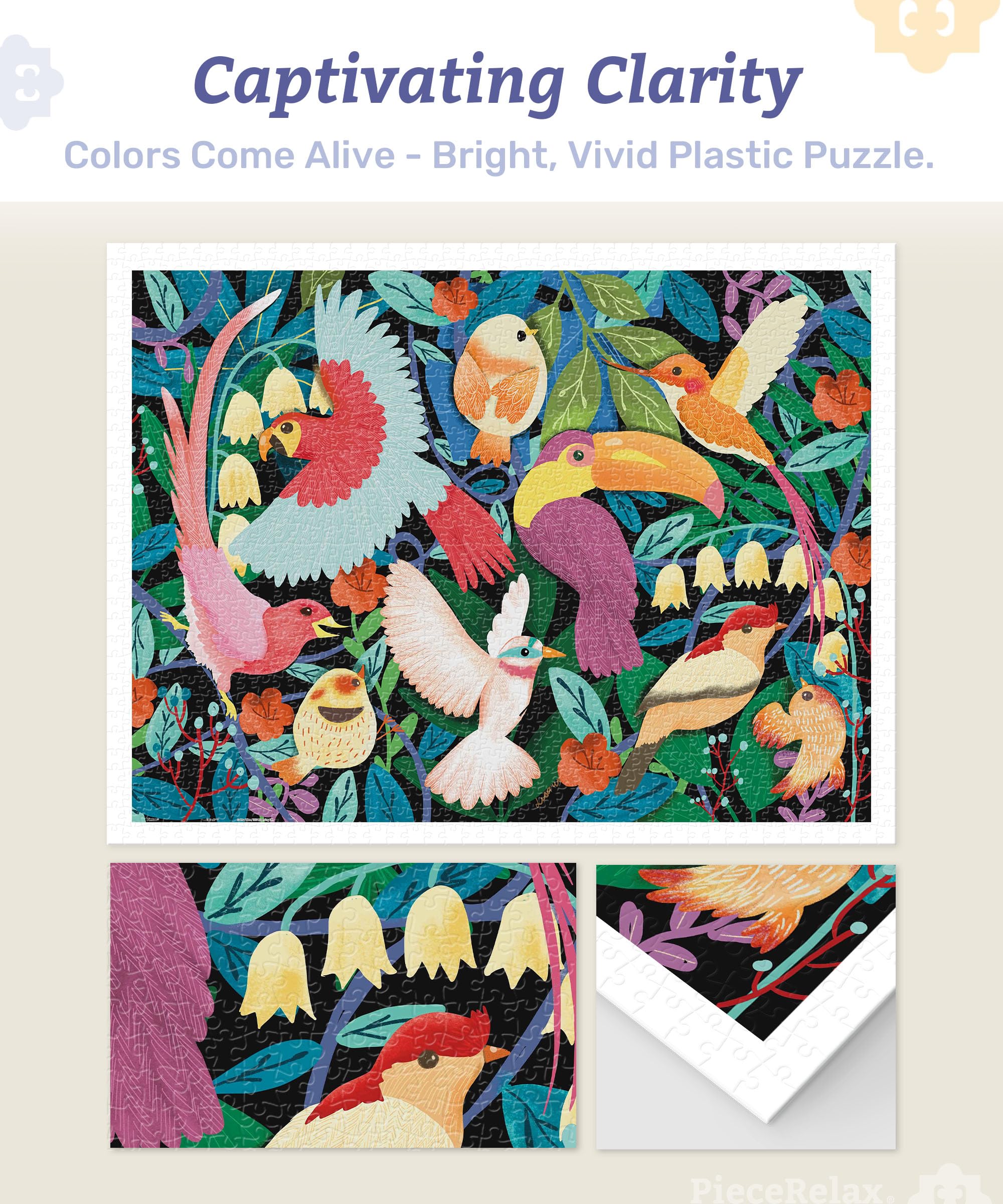 PieceRelax Plastic Jigsaw Puzzles for Adults 1200 Pieces - Lisa Wee - Exotic Birds Most Satisfying Table Games and Gifts No Puzzle Mat Required [H3520] - Image 3