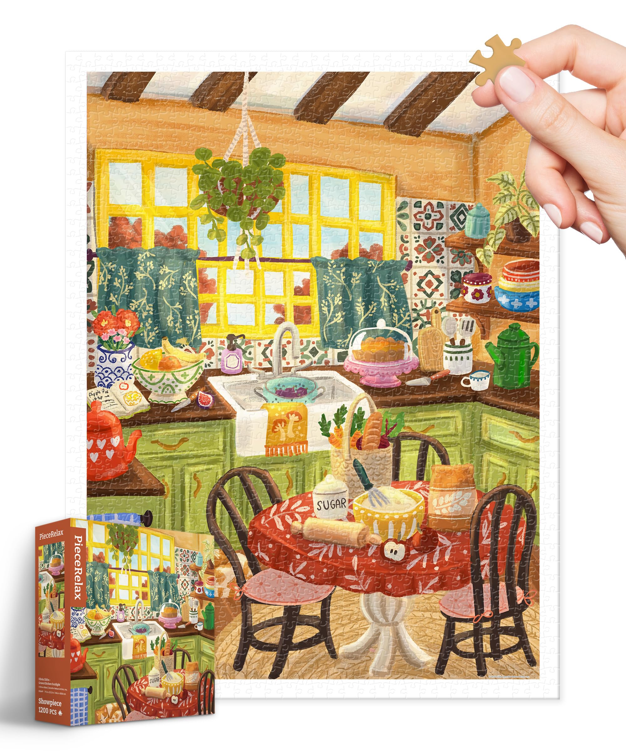 PieceRelax Plastic Jigsaw Puzzles for Adults 1200 Pieces - Most Satisfying Table Games and Gifts No Puzzle Mat Required [1200]