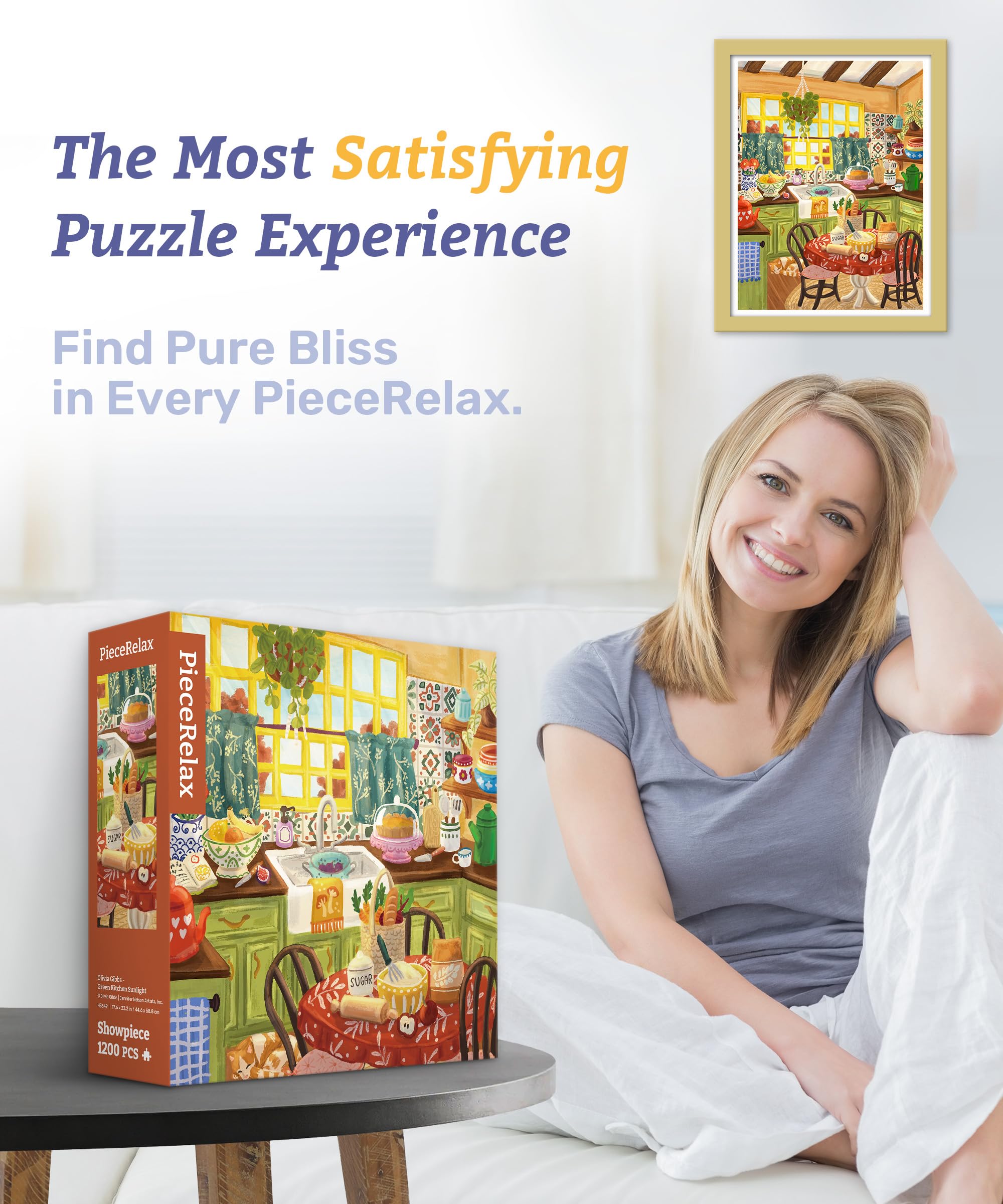 PieceRelax Plastic Jigsaw Puzzles for Adults 1200 Pieces - Most Satisfying Table Games and Gifts No Puzzle Mat Required [1200] - Image 3