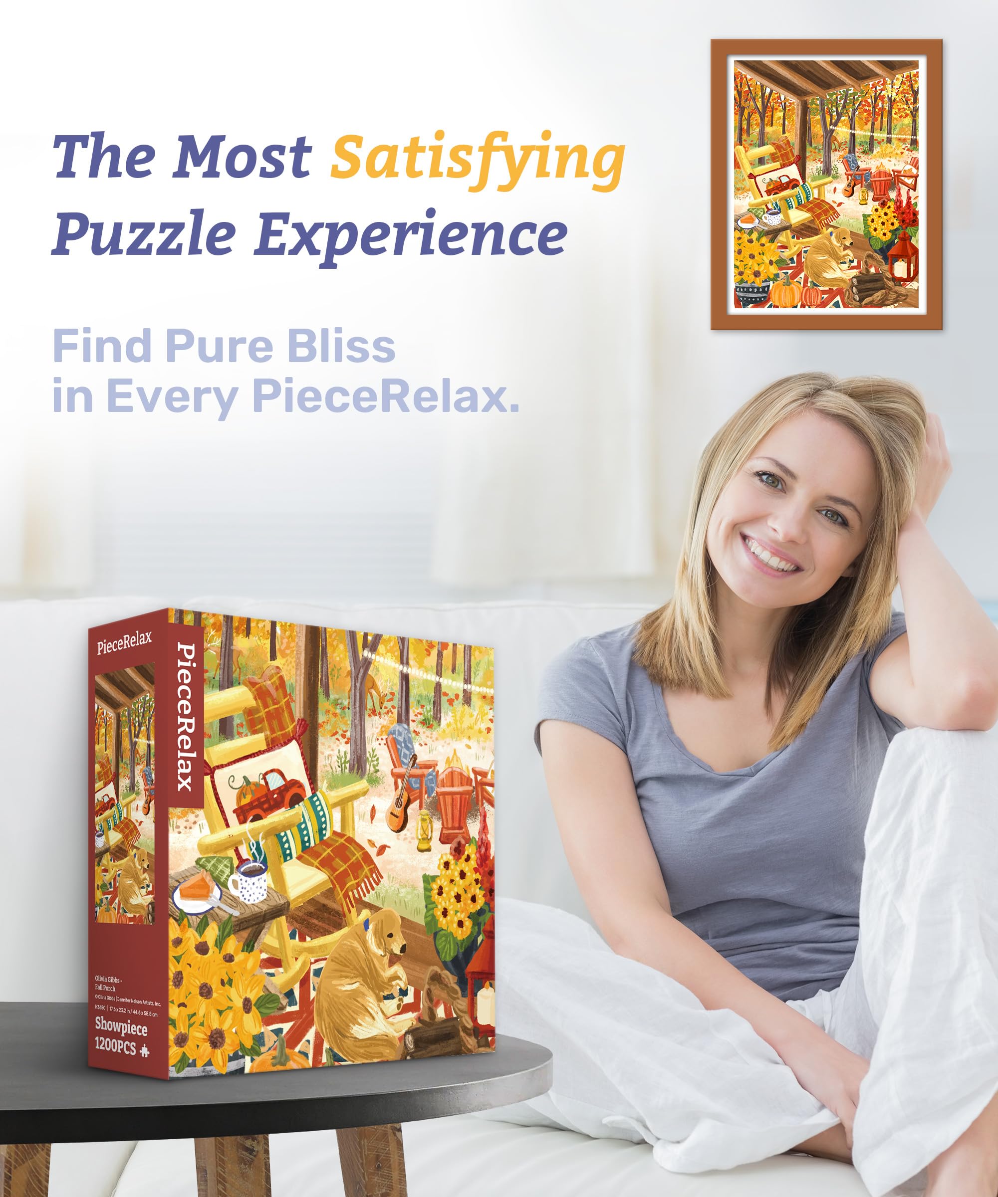PieceRelax Plastic Jigsaw Puzzles for Adults 1200 Pieces - Most Satisfying Table Games and Gifts No Puzzle Mat Required [H3650] - Image 3