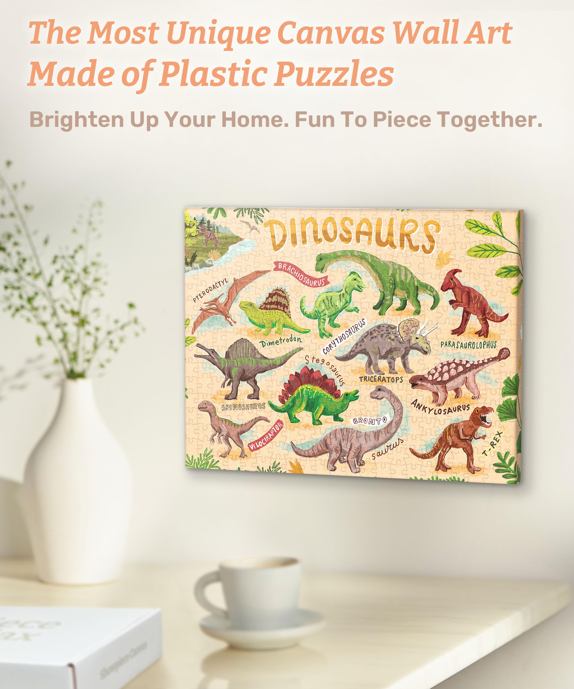 PieceRelax Puzzle Canvas Wall Art 366 Plastic Pieces for Adults - Olivia Gibbs - Roardinos - Unique Gift & Home Décor with Jigsaw Puzzle Artwork for Living Room Bedroom [HN1369] - Image 3