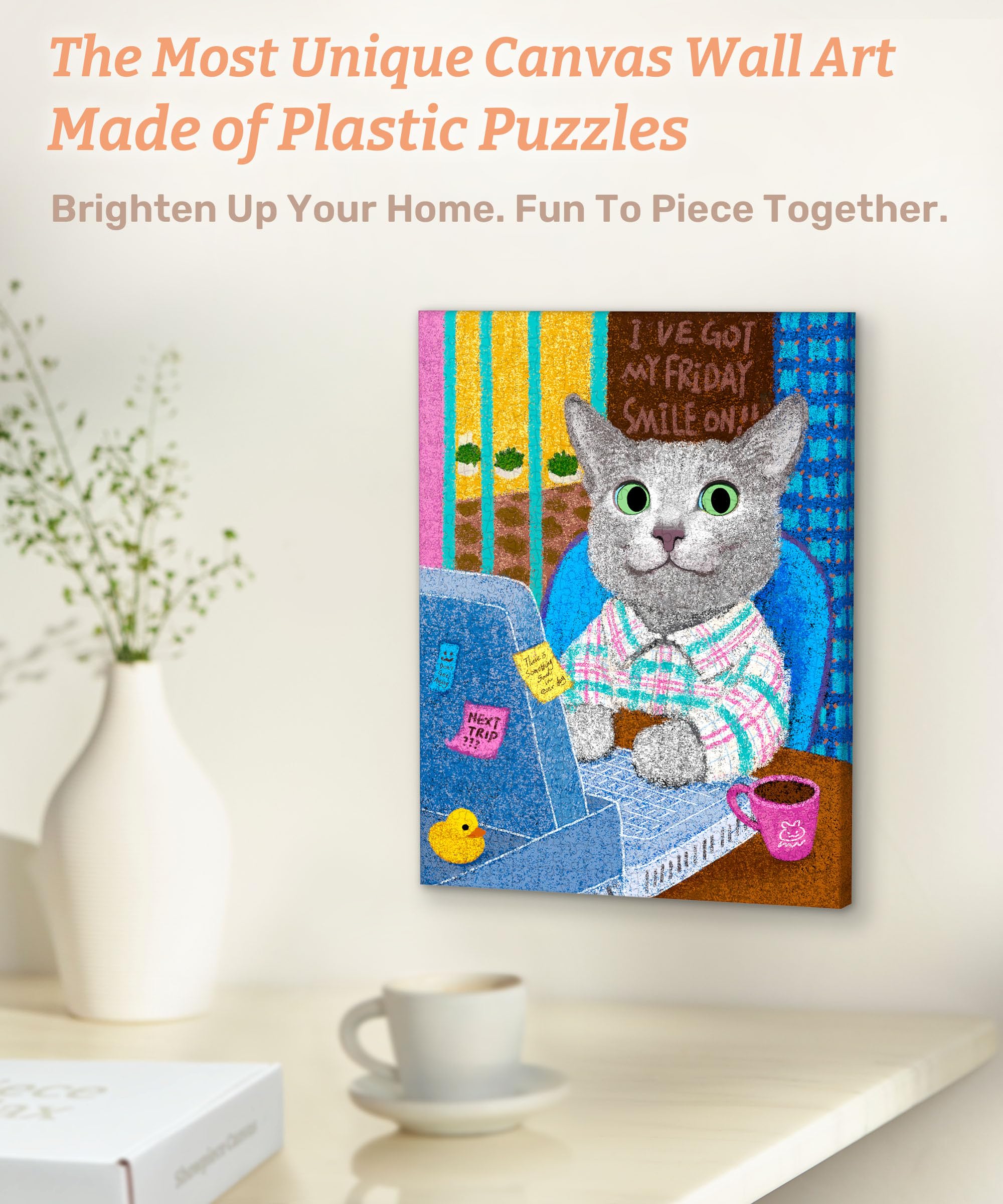 PieceRelax Puzzle Canvas Wall Art 366 Plastic Pieces for Adults - New New_Friday Mood - Unique Gift & Home Décor with Jigsaw Puzzle Artwork for Living Room Bedroom [HN1433] - Image 2