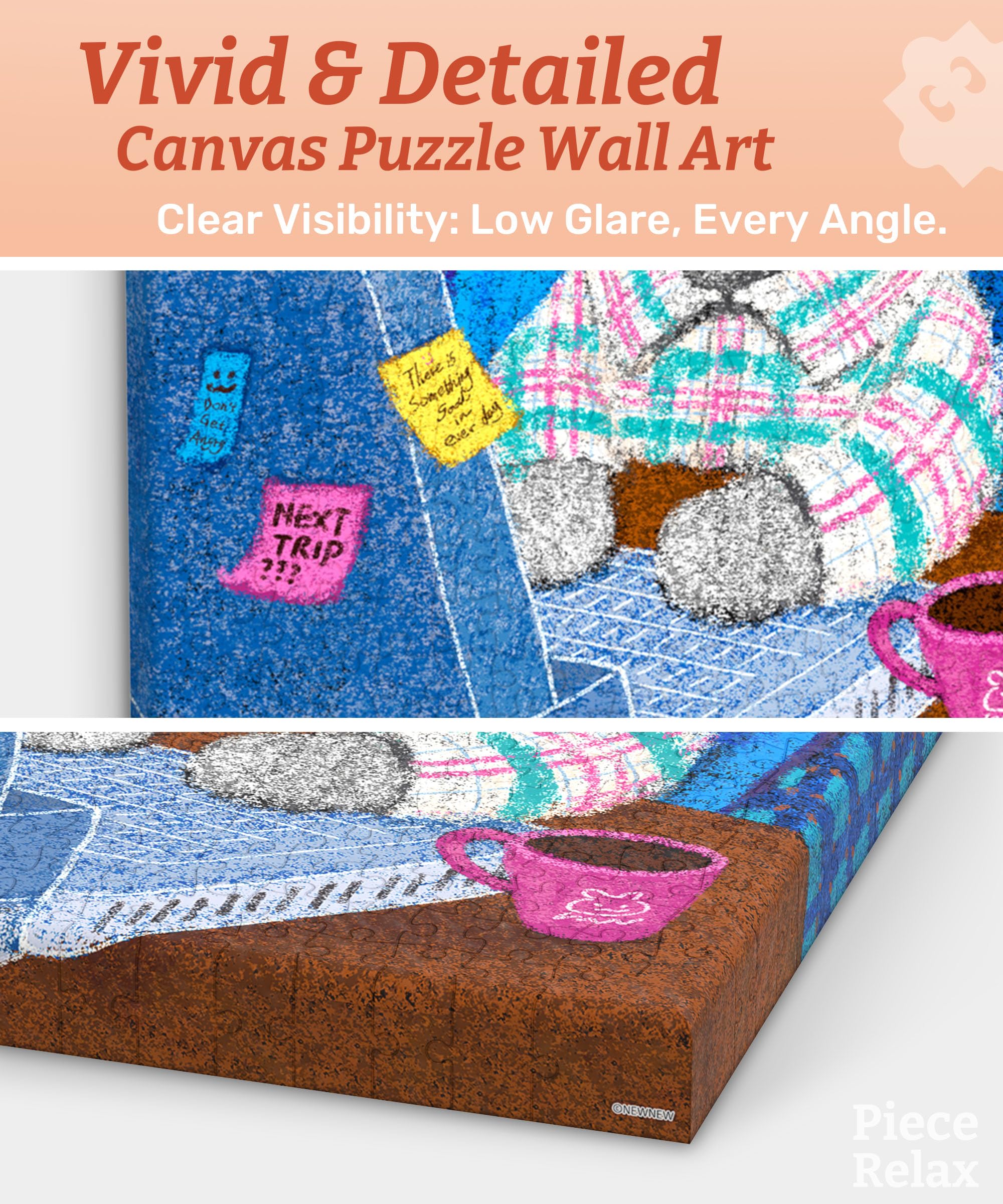 PieceRelax Puzzle Canvas Wall Art 366 Plastic Pieces for Adults - New New_Friday Mood - Unique Gift & Home Décor with Jigsaw Puzzle Artwork for Living Room Bedroom [HN1433] - Image 3