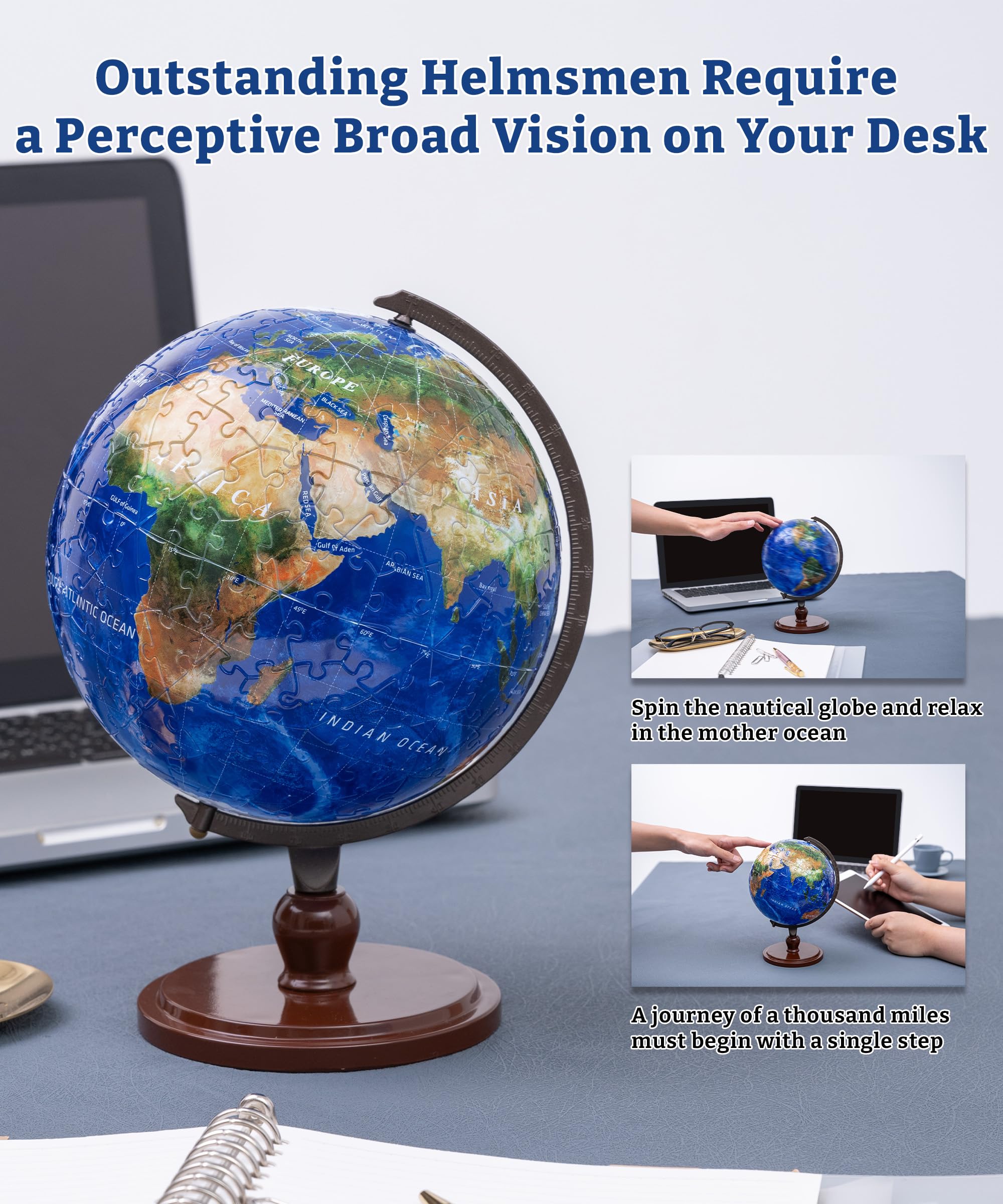 Pintoo 3-D Puzzle Globe Legendary Small 6" Earth Globe Decor with 240 Curved & Translucent Puzzle Pieces - Globes of The World for Unisex Adults, Explorers, Business, Home Decoration [A3752] - Image 3
