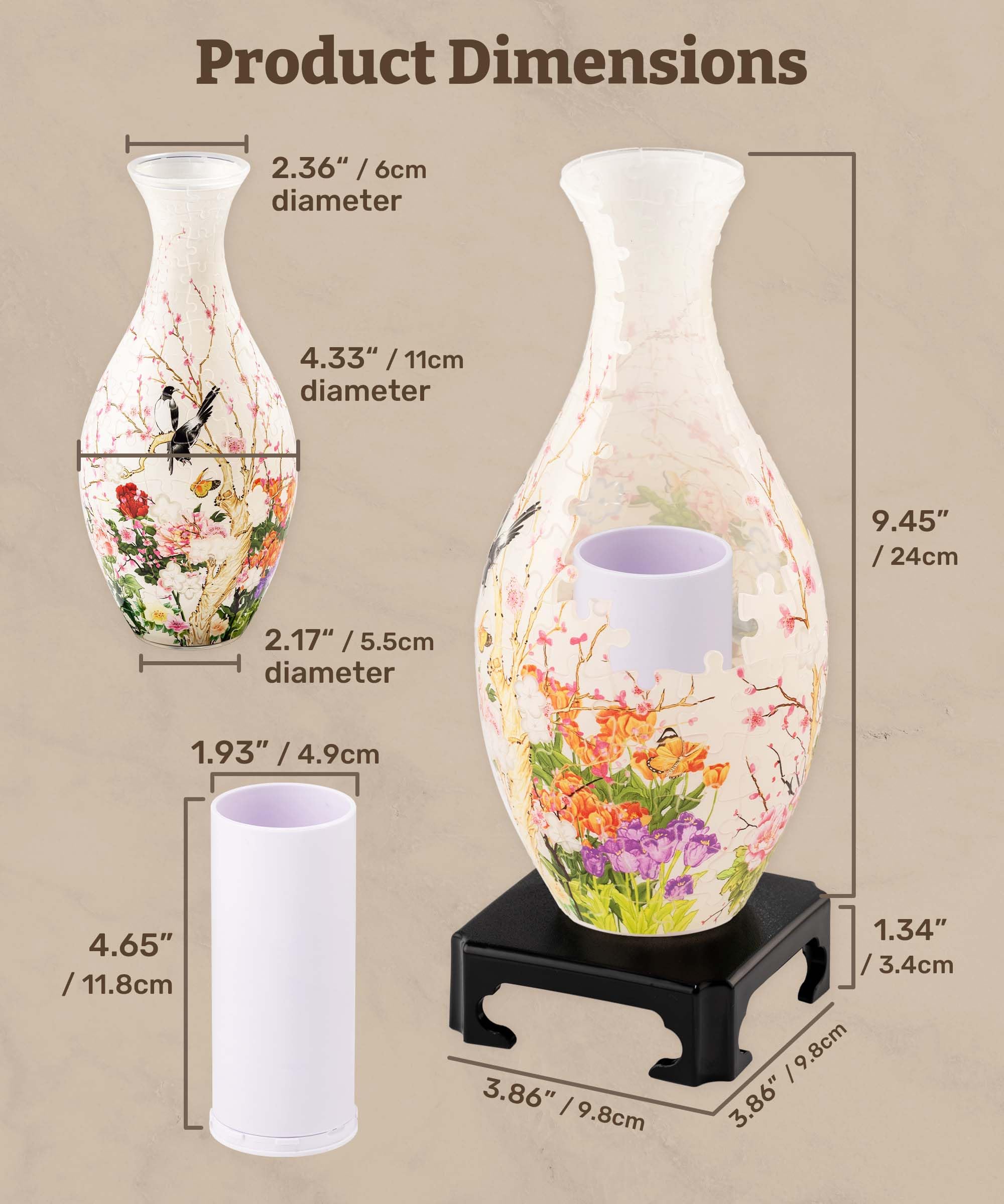 Pintoo 3D Puzzle Vase Unique Flower Vase Made by 160 Curved Plastic Puzzle Pieces House Warming Gift for Flower Arrangements and Home Decoration, for Mom [S1024] (Translucent, Carp with Lotus) - Image 8