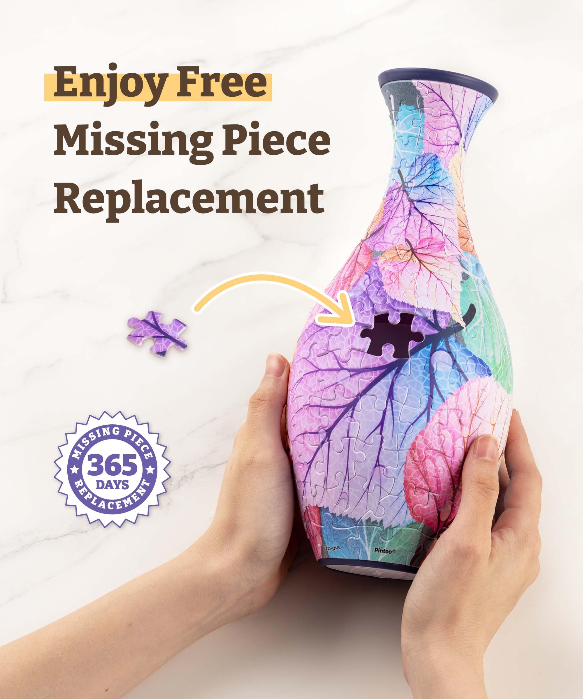 Pintoo 3D Puzzle Vase Unique Flower Vase Made by 160 Curved Plastic Puzzle Pieces House Warming Gift for Flower Arrangements and Home Decoration, for Mom [S1024] (Translucent, Carp with Lotus) - Image 9