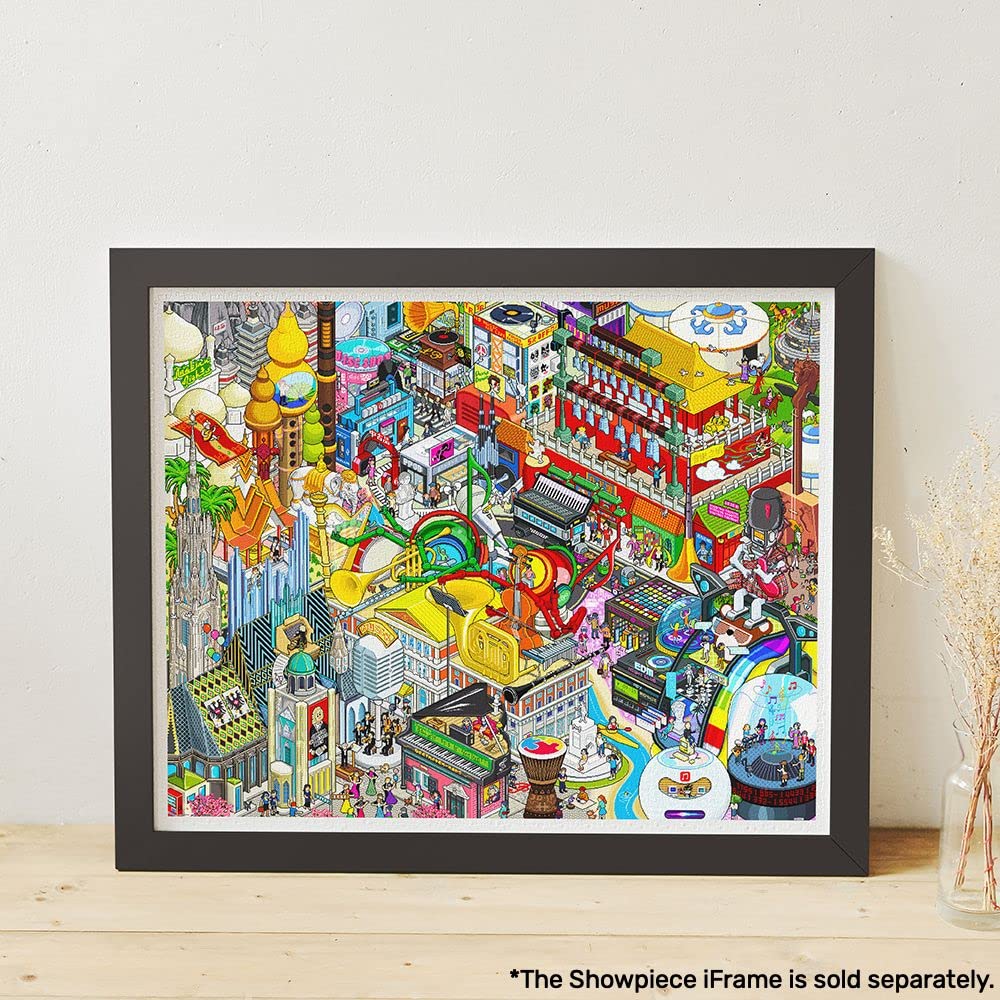 Pintoo Jigsaw Puzzle 2000 Piece for Adults - MonkiEarz - The Music City - Easy Storage Snug Interlocking Plastic Puzzles No Glue Required [H2924] - Image 2