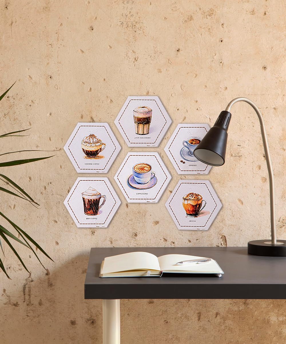 Pintoo Jigsaw Puzzle Wall Tile Puzzle Set Coffee Time Series - Six of 56-Piece Wall Tile Puzzles Create 3D Displays with Restickable Strips No Glue Needed [HX1162] - Image 4