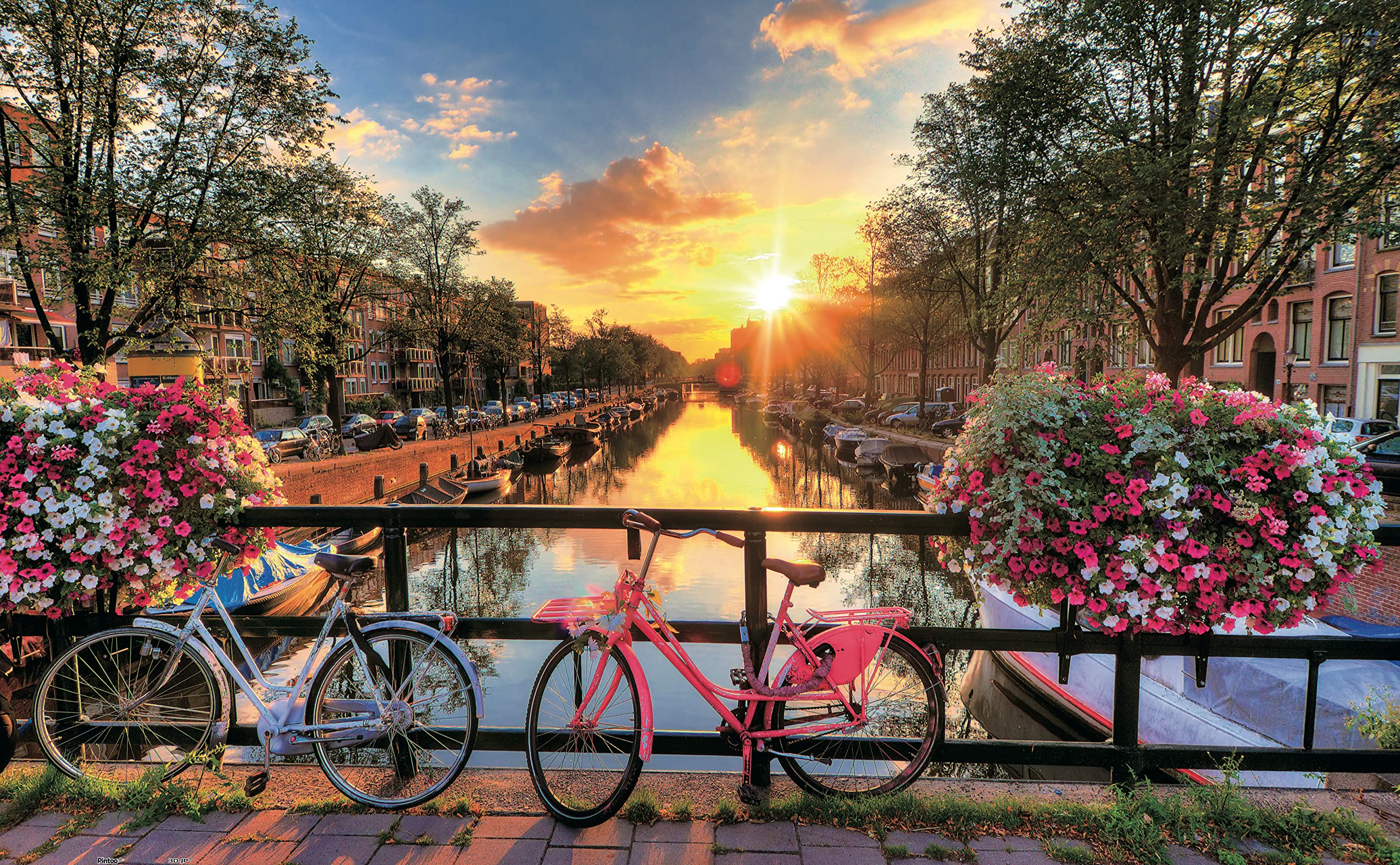 Pintoo Jigsaw Puzzles 1000 Piece for Adults - Beautiful Sunrise Over Amsterdam Beautiful Plastic Puzzle for Home Decor Zero Dust Easy Storage [H1770]