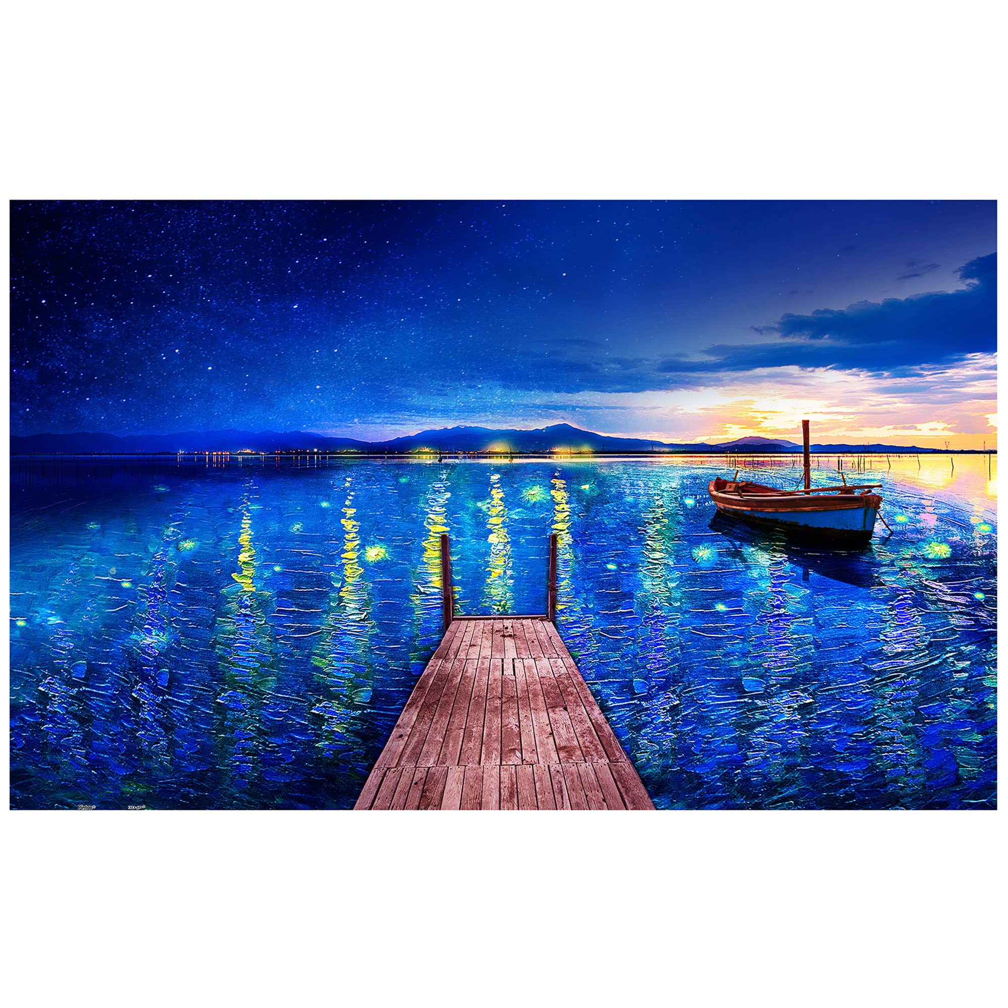 Pintoo Jigsaw Puzzles 1000 Piece for Adults - Fantasy - Starry Night Port Beautiful Plastic Puzzle for Home Decor Zero Dust Easy Storage [H2887]