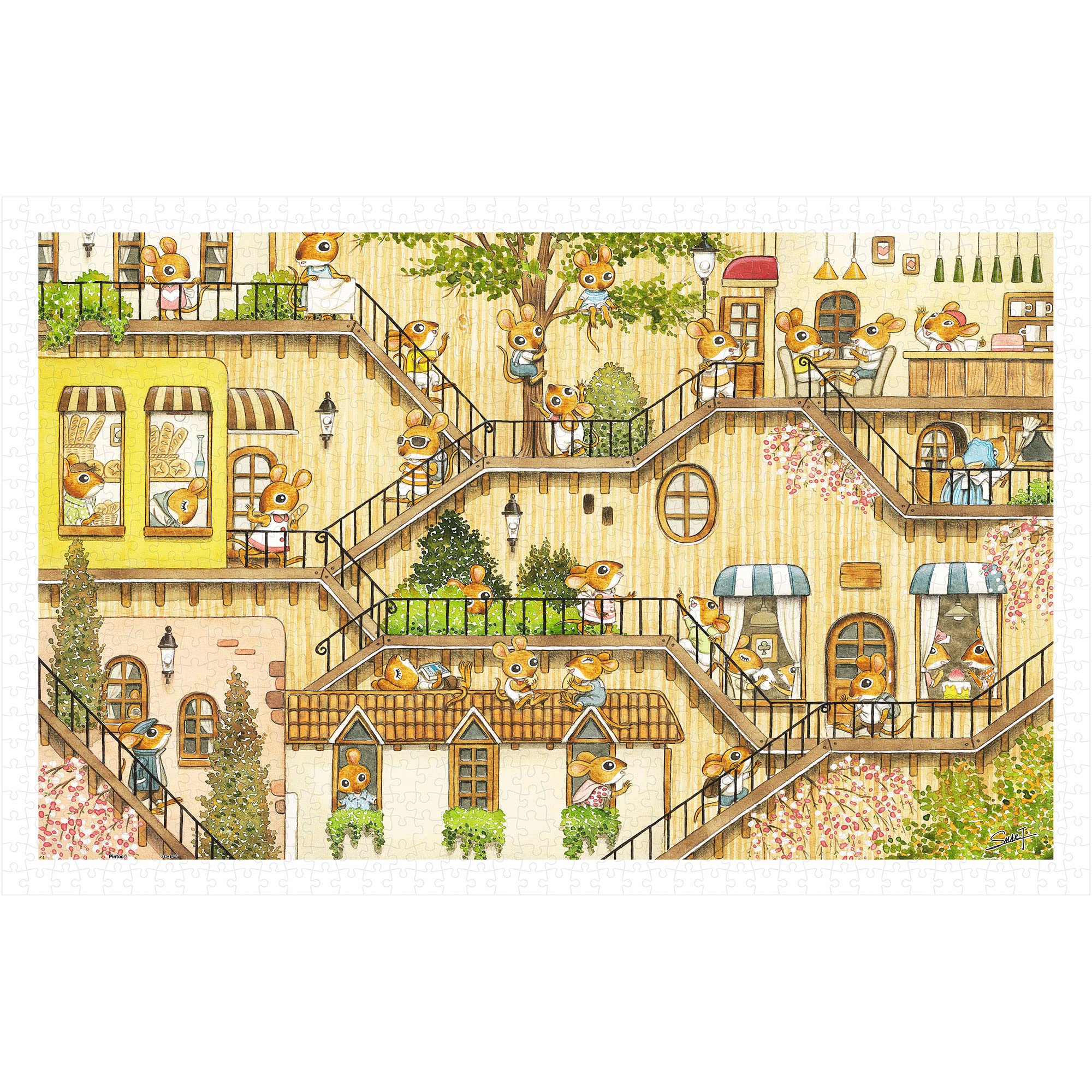 Pintoo Jigsaw Puzzles 1000 Piece for Adults - Smart - The Tree House Beautiful Plastic Puzzle for Home Decor Zero Dust Easy Storage [H2862]