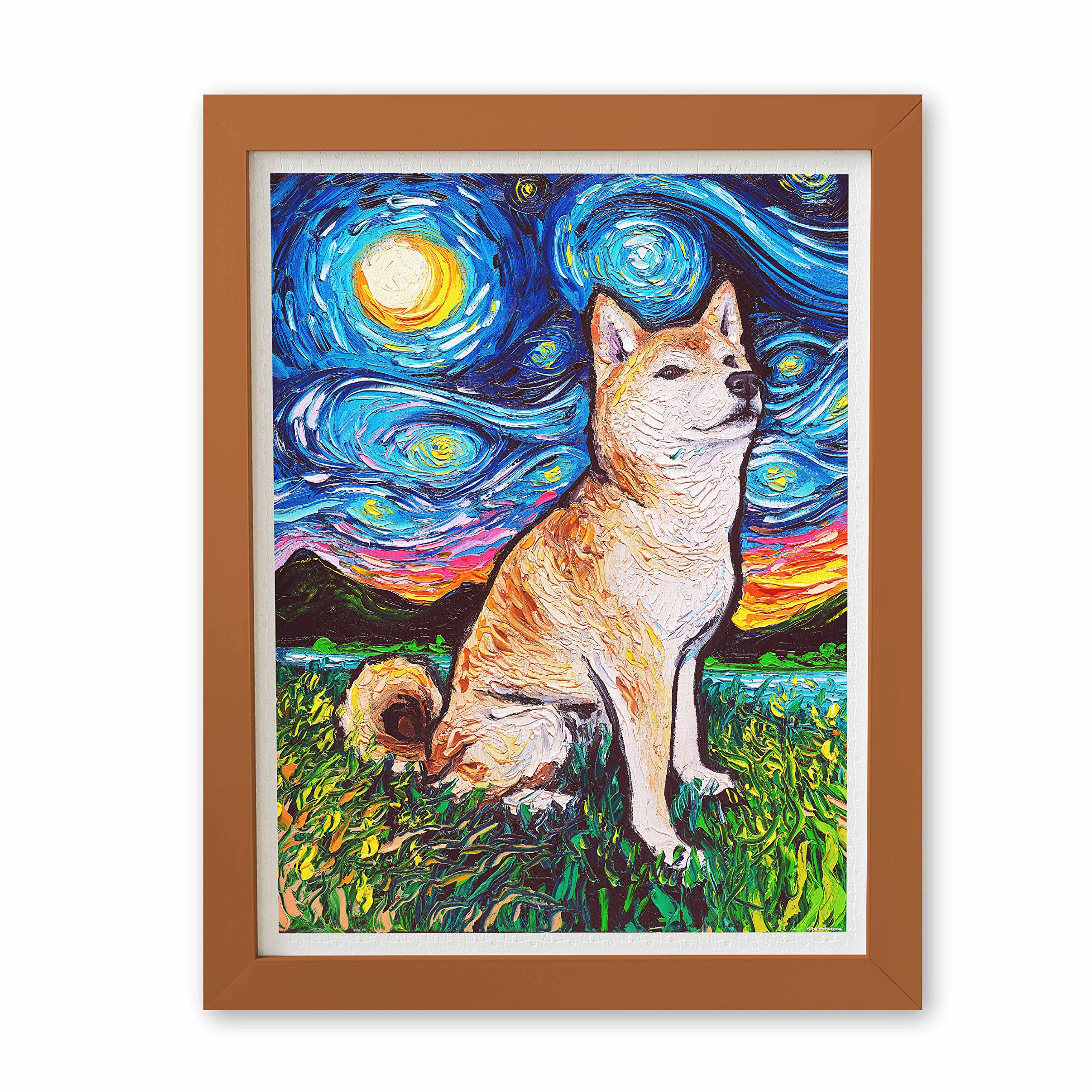 Pintoo Jigsaw Puzzles 1200 Piece for Adults - Aja Trier - Shiba Inu Night Beautiful Plastic Puzzle for Home Decor Zero Dust Easy Storage [H2779]