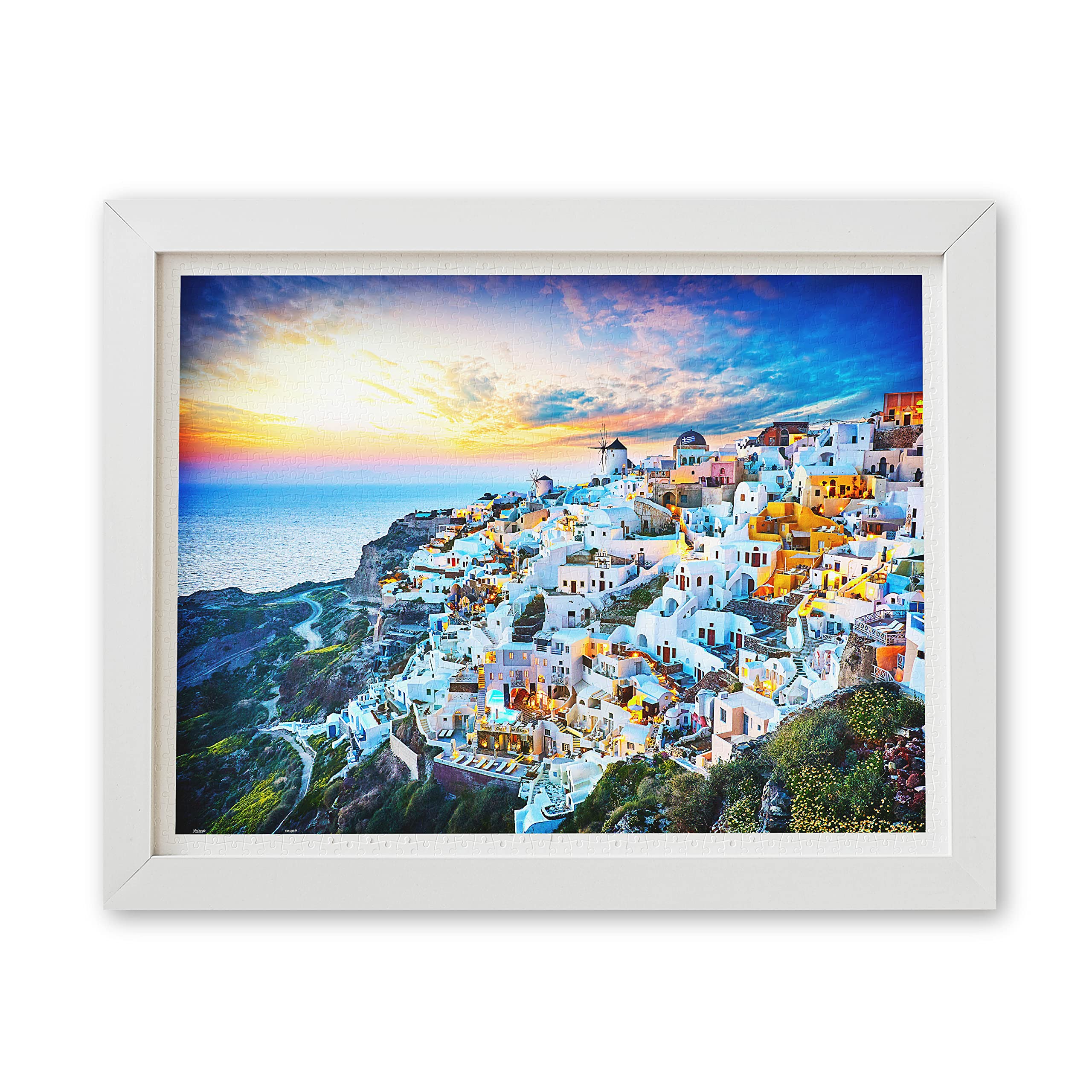 Pintoo Jigsaw Puzzles 1200 Piece for Adults - Beautiful Sunset of Greece Beautiful Plastic Puzzle for Home Decor Zero Dust Easy Storage [H2073]