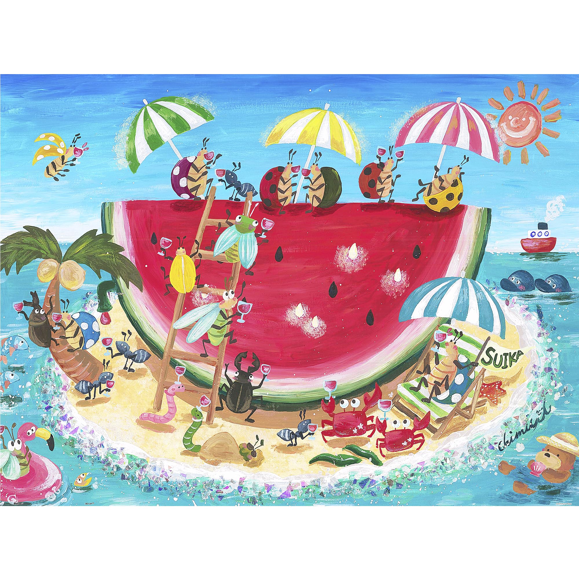 Pintoo Jigsaw Puzzles 1200 Piece for Adults - Chimura Mayu - Watermelon Party Beautiful Plastic Puzzle for Home Decor Zero Dust Easy Storage [H3615]