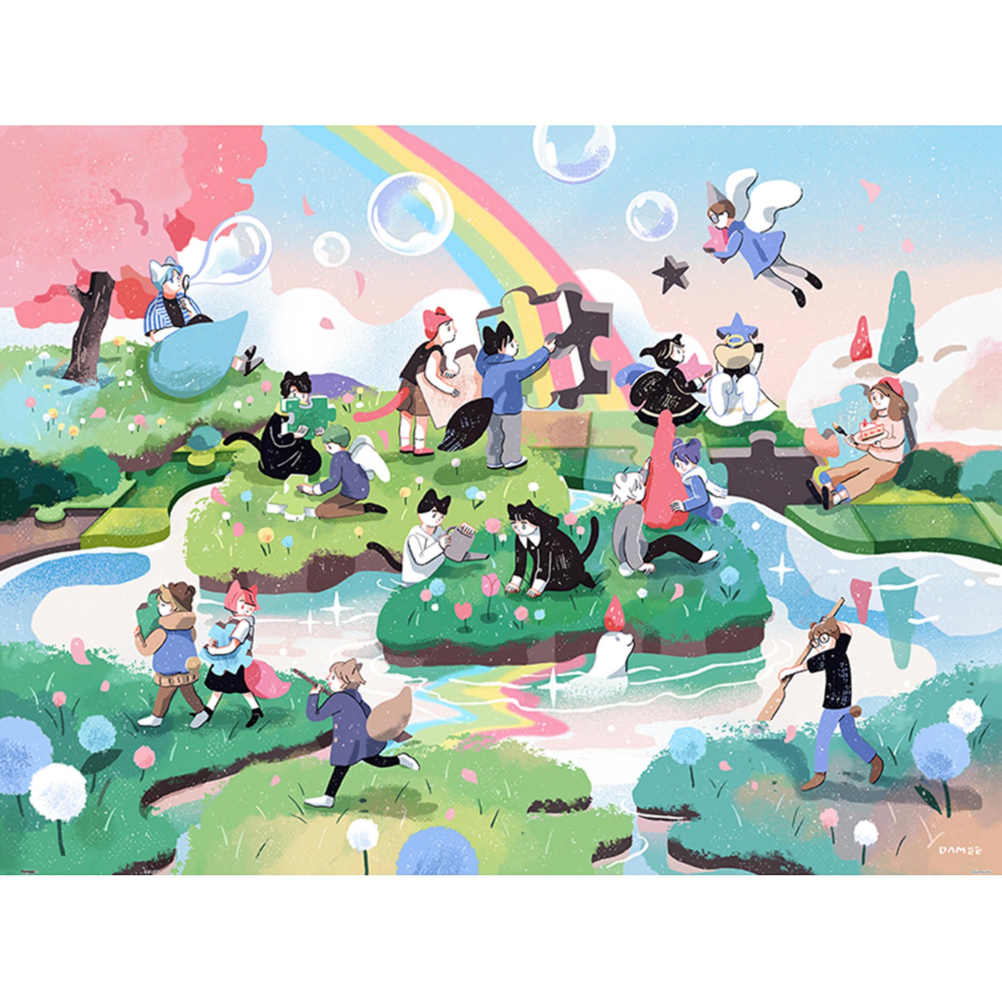 Pintoo Jigsaw Puzzles 1200 Piece for Adults - Damee Wu - Puzzle World Beautiful Plastic Puzzle for Home Decor Zero Dust Easy Storage [H3747]