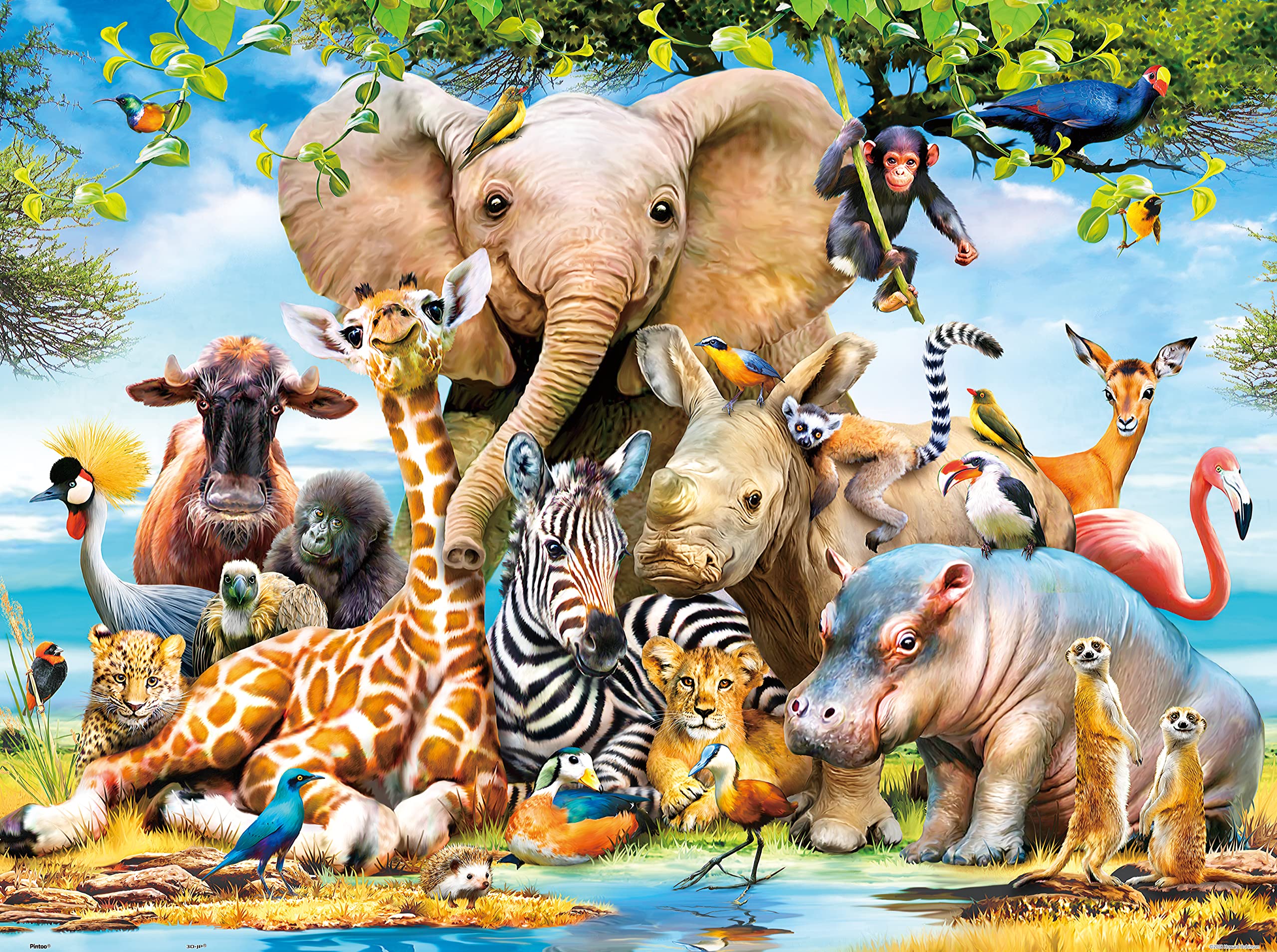Pintoo Jigsaw Puzzles 1200 Piece for Adults - Howard Robinson - Africa Smile Beautiful Plastic Puzzle for Home Decor Zero Dust Easy Storage [H2043]