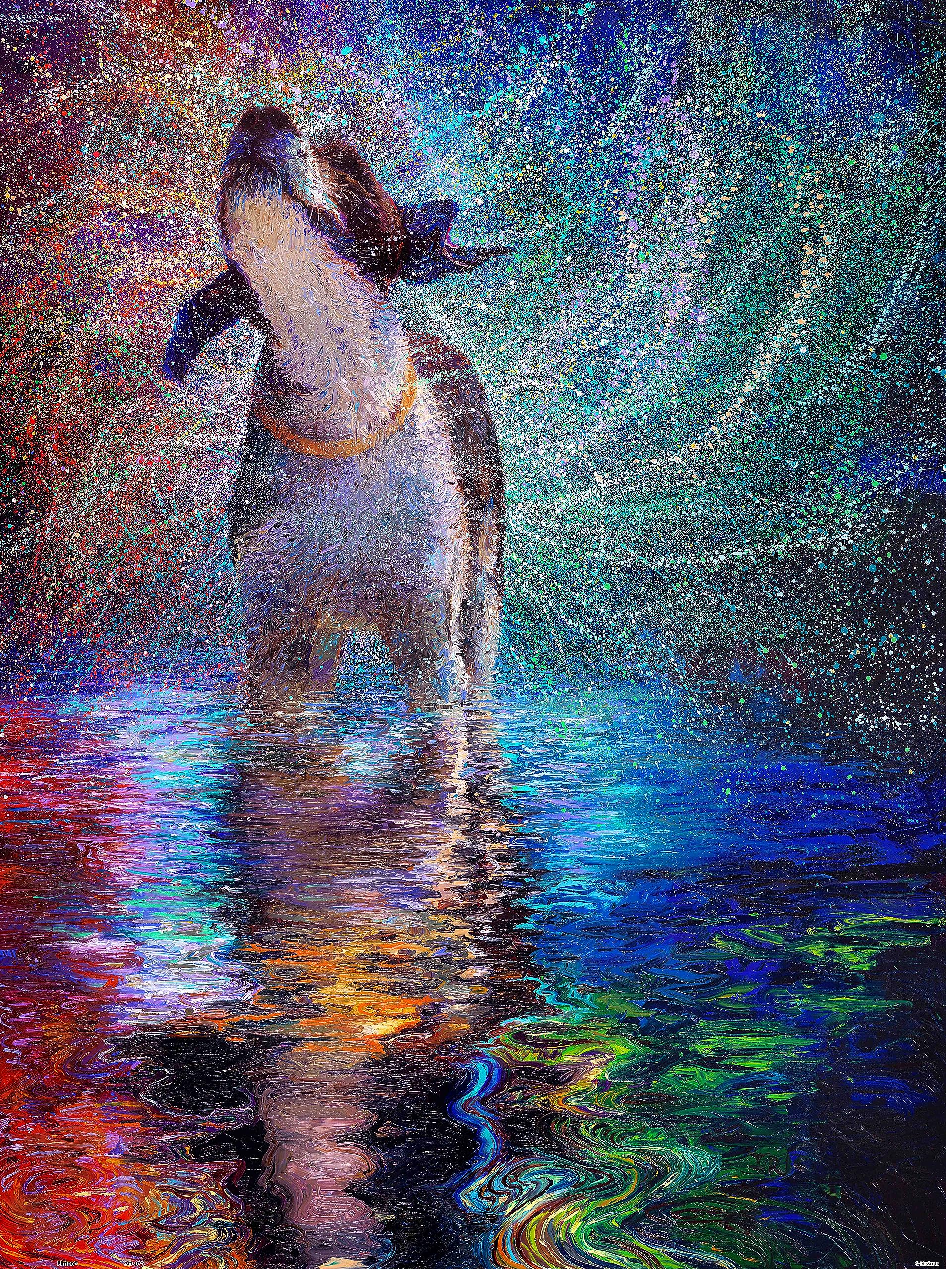 Pintoo Jigsaw Puzzles 1200 Piece for Adults - Iris Scott - Shaking Springer Spaniel Beautiful Plastic Puzzle for Home Decor Zero Dust Easy Storage [H3213]