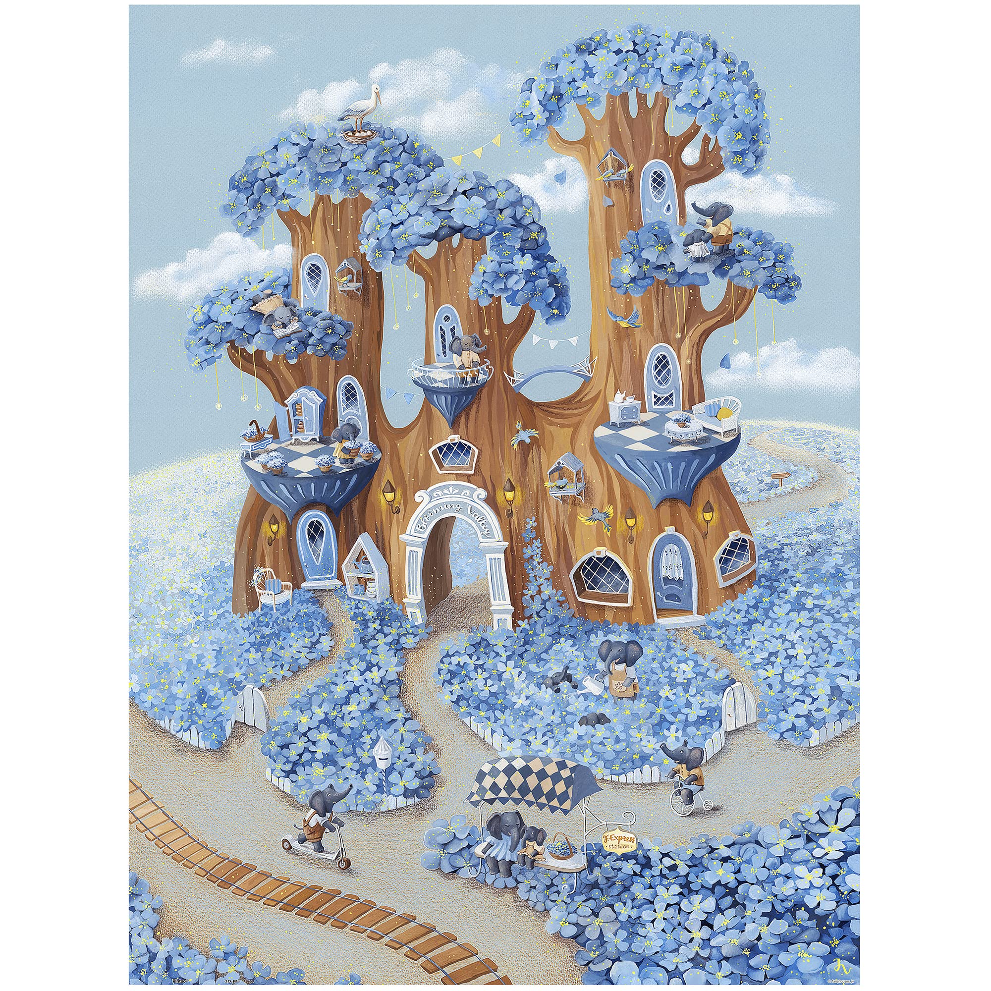Pintoo Jigsaw Puzzles 1200 Piece for Adults - Julia Vaihicheva - Blooming Valley Beautiful Plastic Puzzle for Home Decor Zero Dust Easy Storage [H3232]