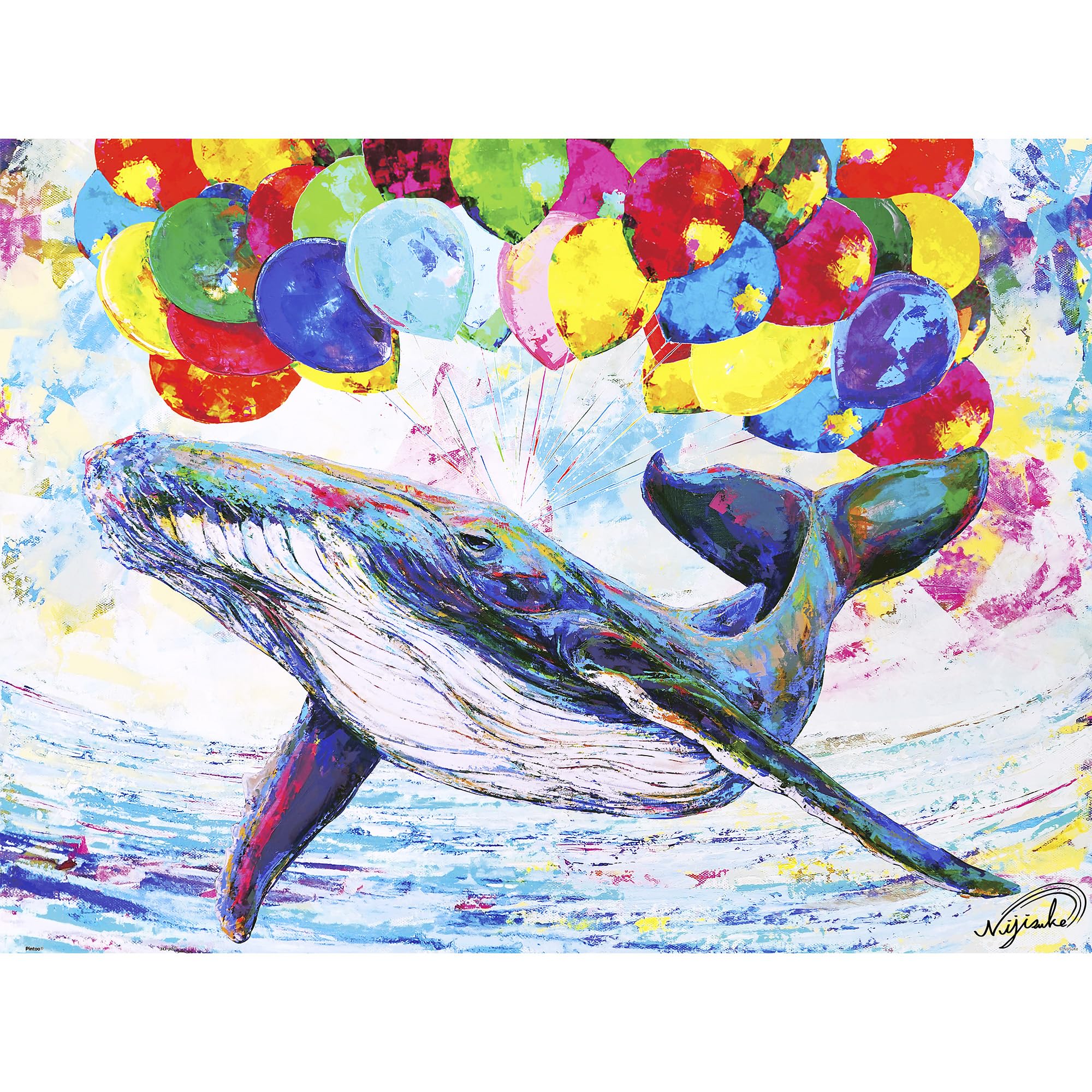 Pintoo Jigsaw Puzzles 1200 Piece for Adults - NiJiSuKe - Floating Whale Beautiful Plastic Puzzle for Home Decor Zero Dust Easy Storage [H3513]