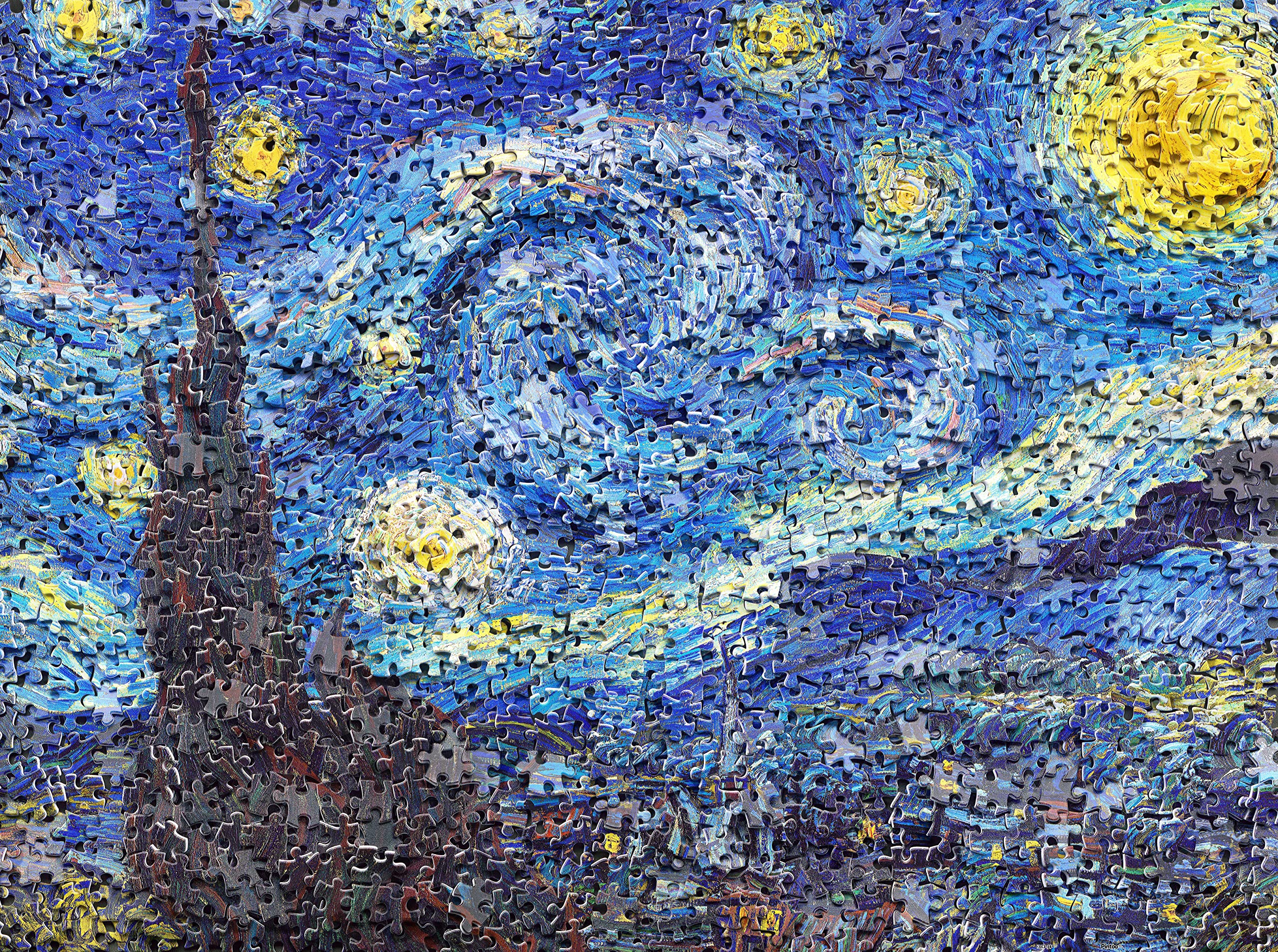 Pintoo Jigsaw Puzzles 1200 Piece for Adults - Puzzle in Puzzle - Van Gogh's Starry Night Beautiful Plastic Puzzle for Home Decor Zero Dust Easy Storage [H2247]