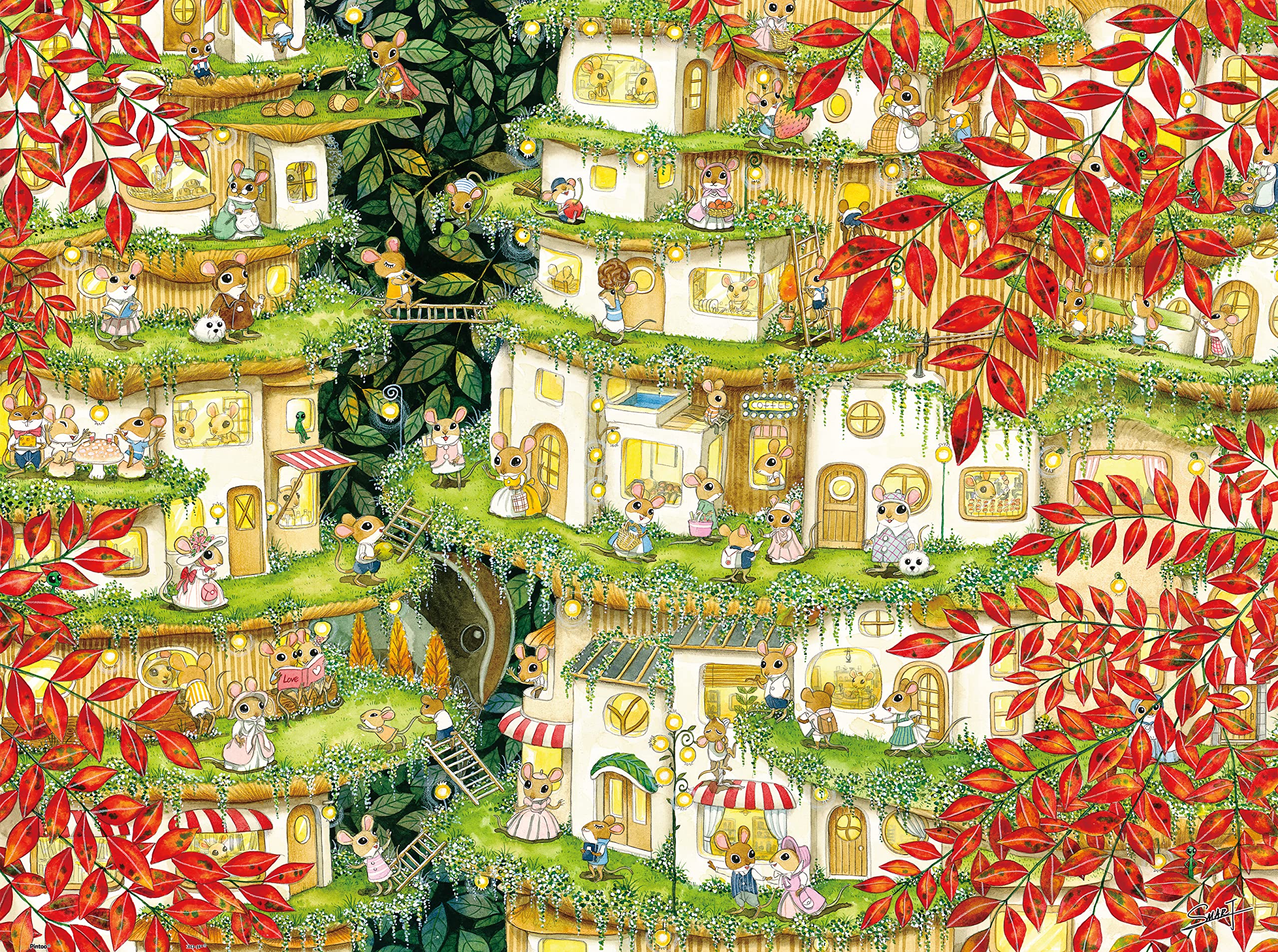Pintoo Jigsaw Puzzles 1200 Piece for Adults - Smart - Sweet Home Beautiful Plastic Puzzle for Home Decor Zero Dust Easy Storage [H2370]