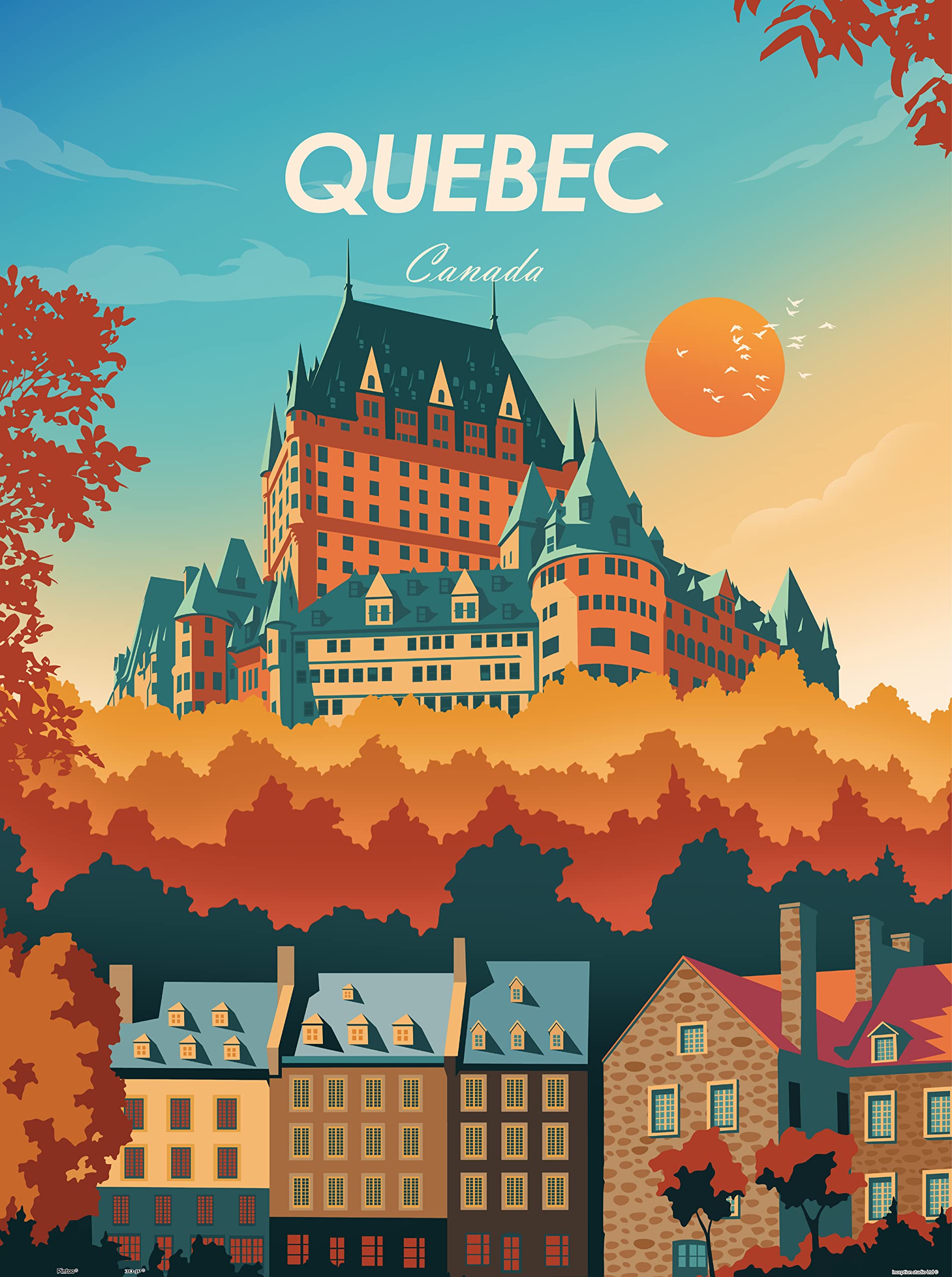 Pintoo Jigsaw Puzzles 1200 Piece for Adults - Studio Inception - World Travel - Quebec Beautiful Plastic Puzzle for Home Decor Zero Dust Easy Storage [H3307]