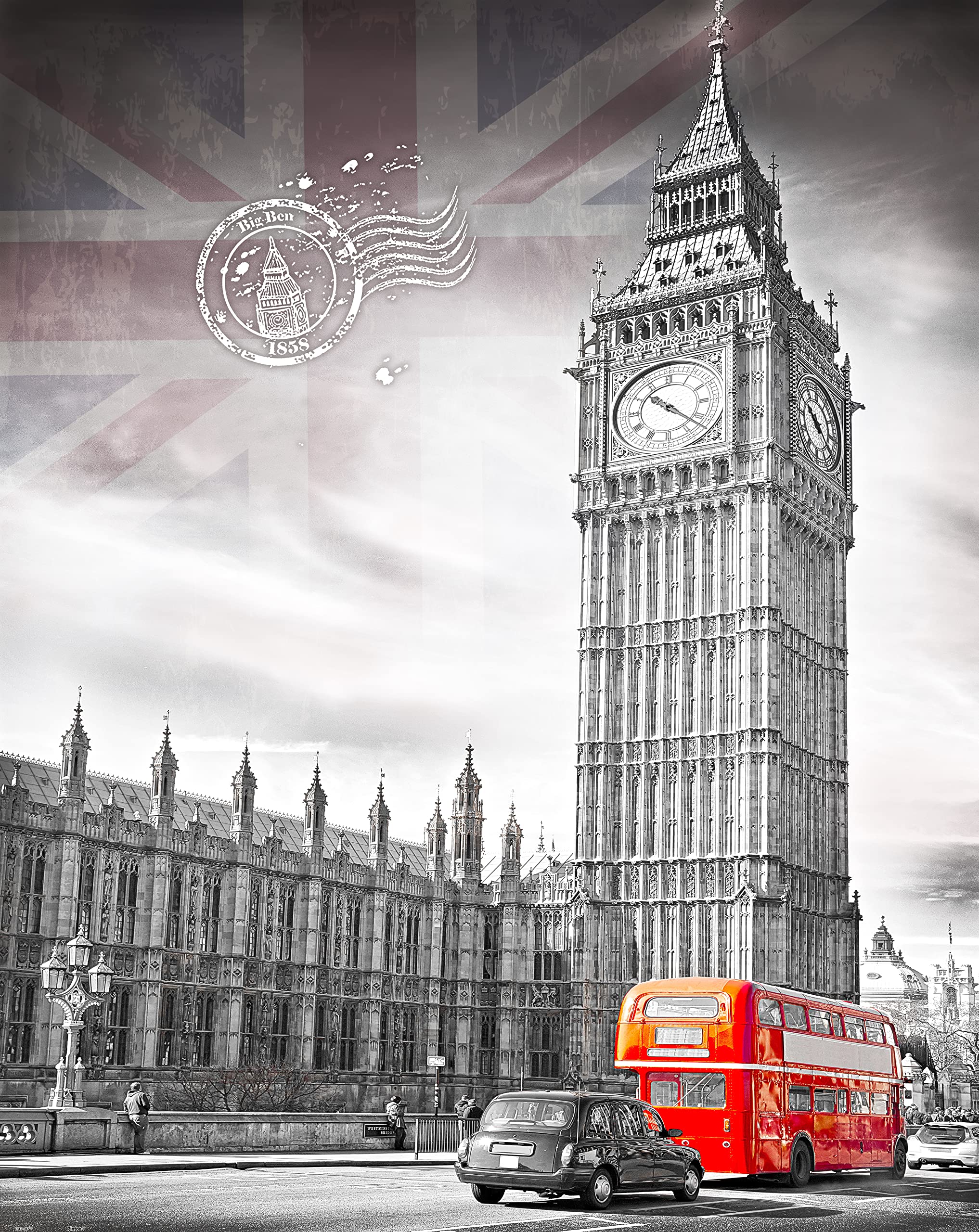 Pintoo Jigsaw Puzzles 2000 Piece for Adults - Big Ben, England Beautiful Plastic Puzzle for Home Decor Zero Dust Easy Storage [H1538]