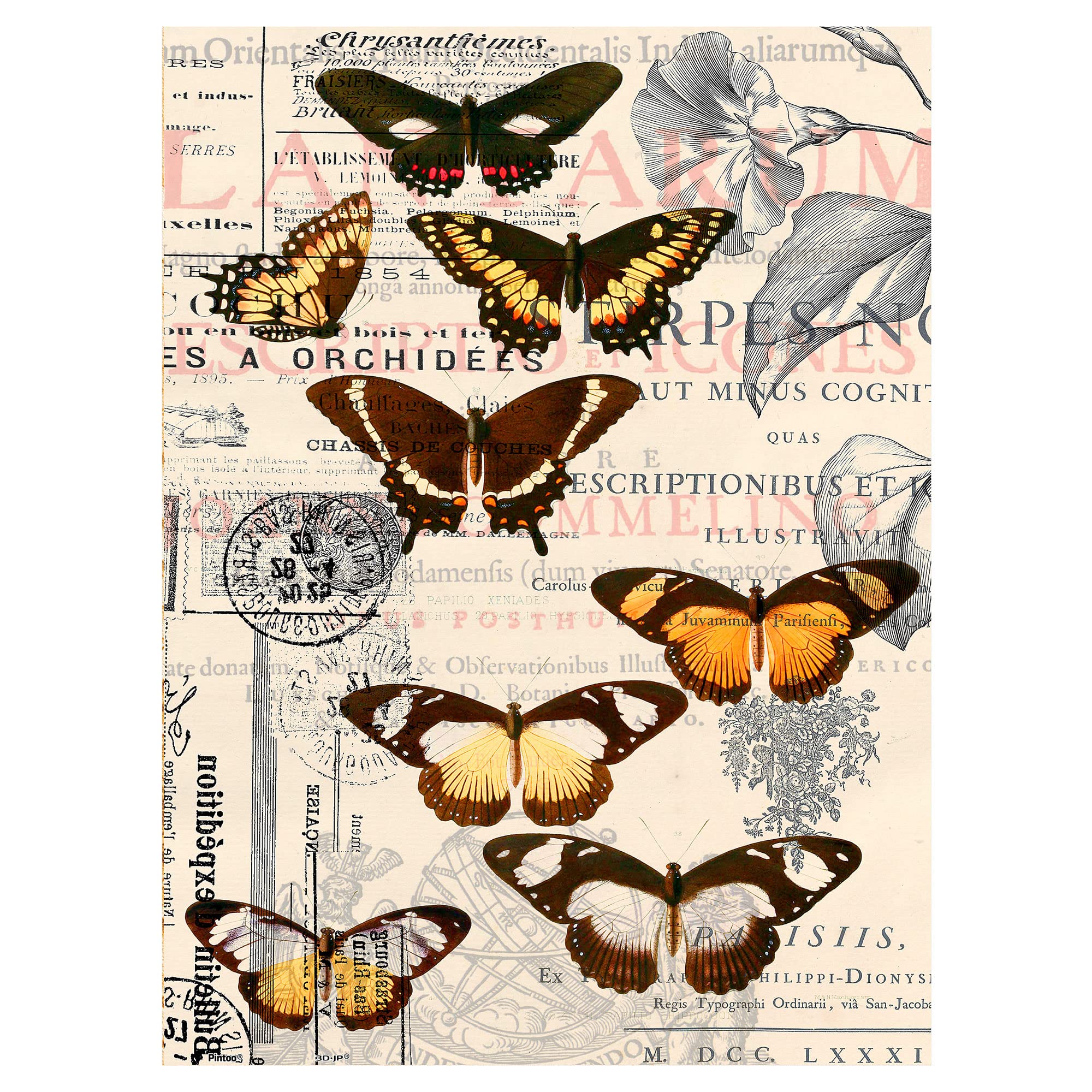 Pintoo Jigsaw Puzzles 300 Piece for Adults - Butterfly Pattern Easy Storage Snug Interlocking Plastic Puzzle No Glue Required [H1584]