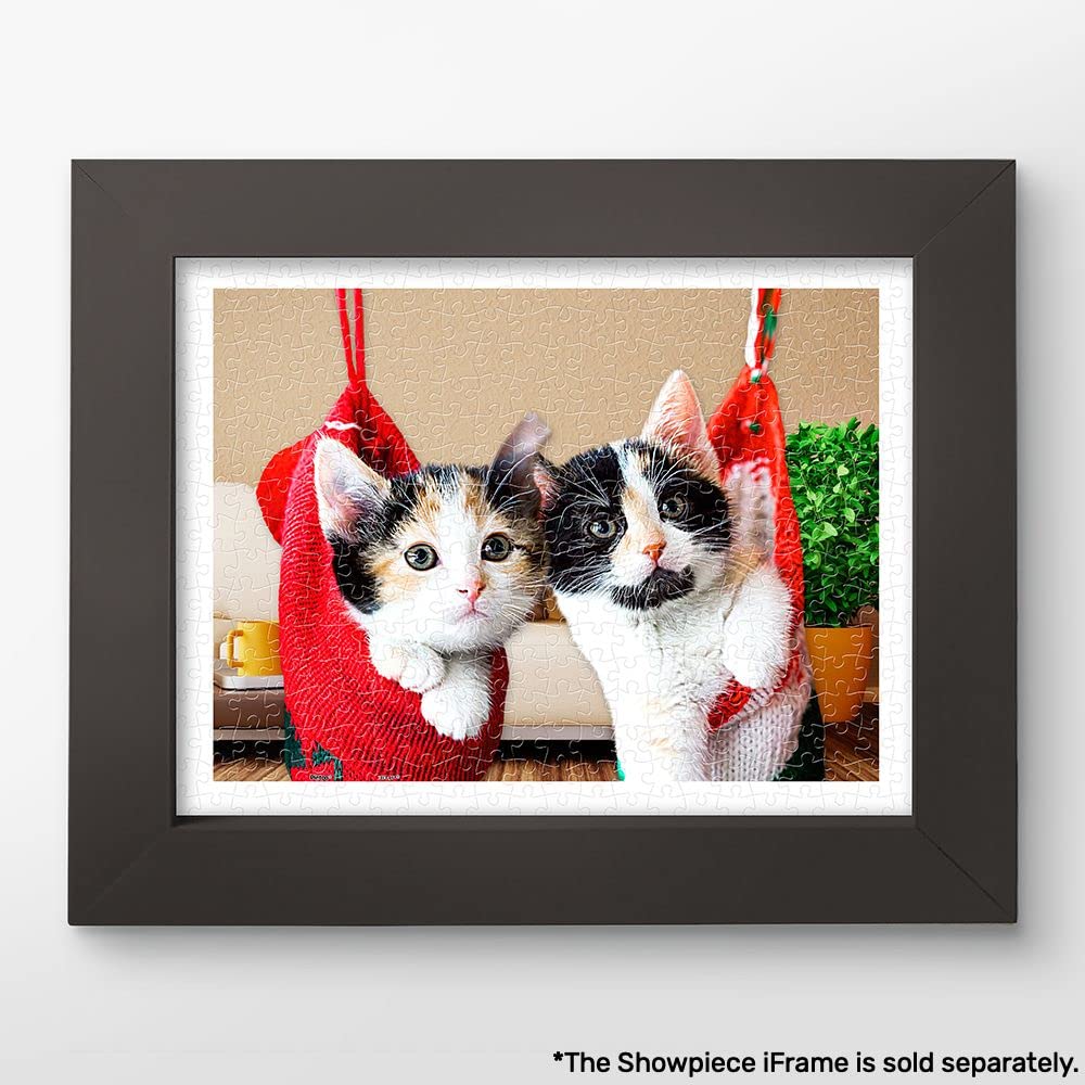 Pintoo Jigsaw Puzzles 300 Piece for Adults - Kittens in Christmas Socks Beautiful Plastic Puzzle for Home Decor Zero Dust Easy Storage [H1387] - Image 2