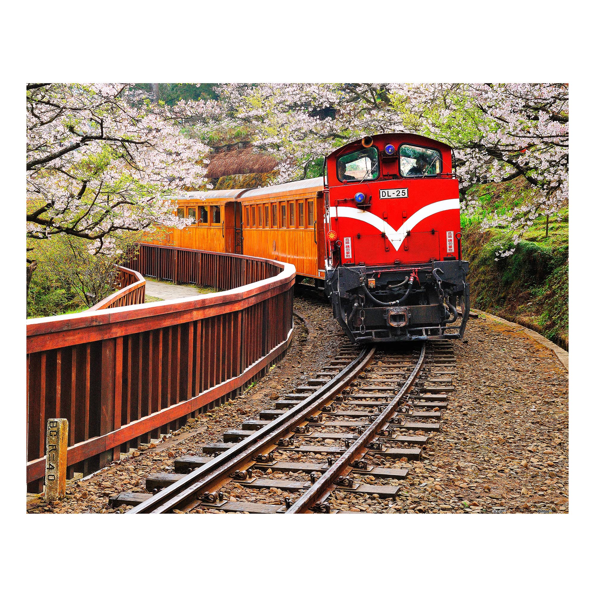 Pintoo Jigsaw Puzzles 500 Piece for Adults - Forest Train in Alishan National Park Beautiful Plastic Puzzle for Home Decor Zero Dust Easy Storage [H1482]
