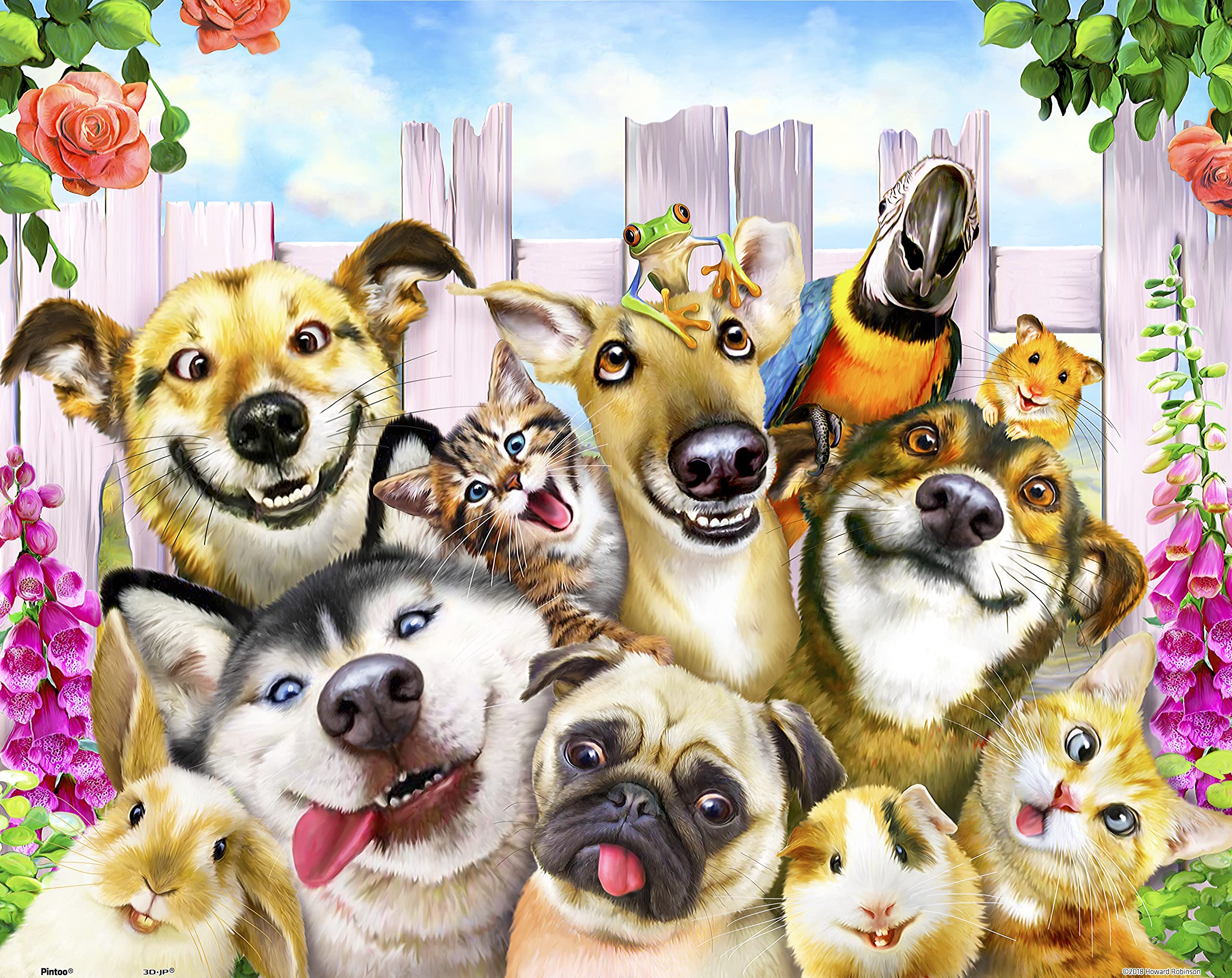 Pintoo Jigsaw Puzzles 500 Piece for Adults - Howard Robinson - Pet Selfie Beautiful Plastic Puzzle for Home Decor Zero Dust Easy Storage [H2068]