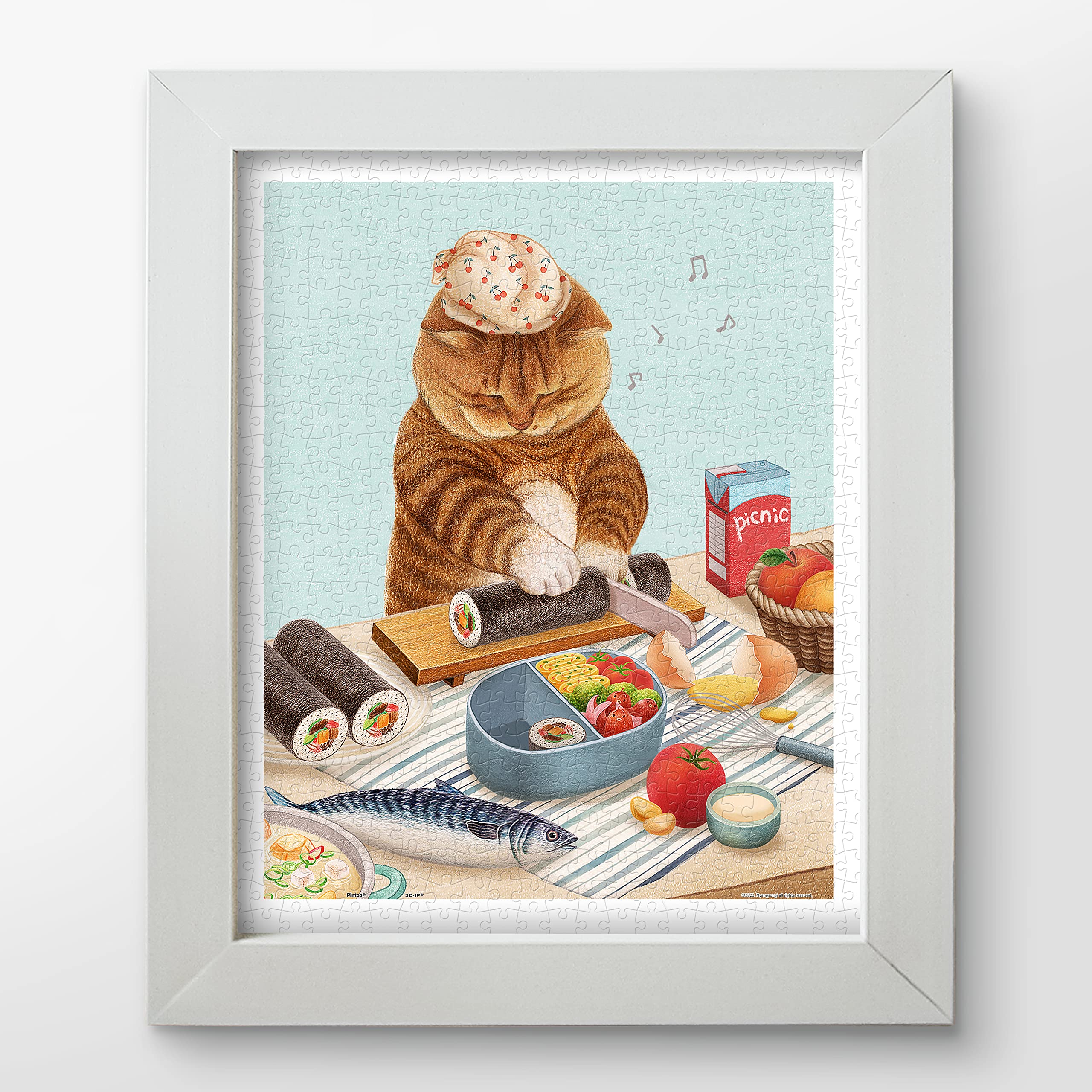 Pintoo Jigsaw Puzzles 500 Piece for Adults - Nyangsongi - Let's Go On a Picnic Beautiful Plastic Puzzle for Home Decor Zero Dust Easy Storage [H3179] - Image 2