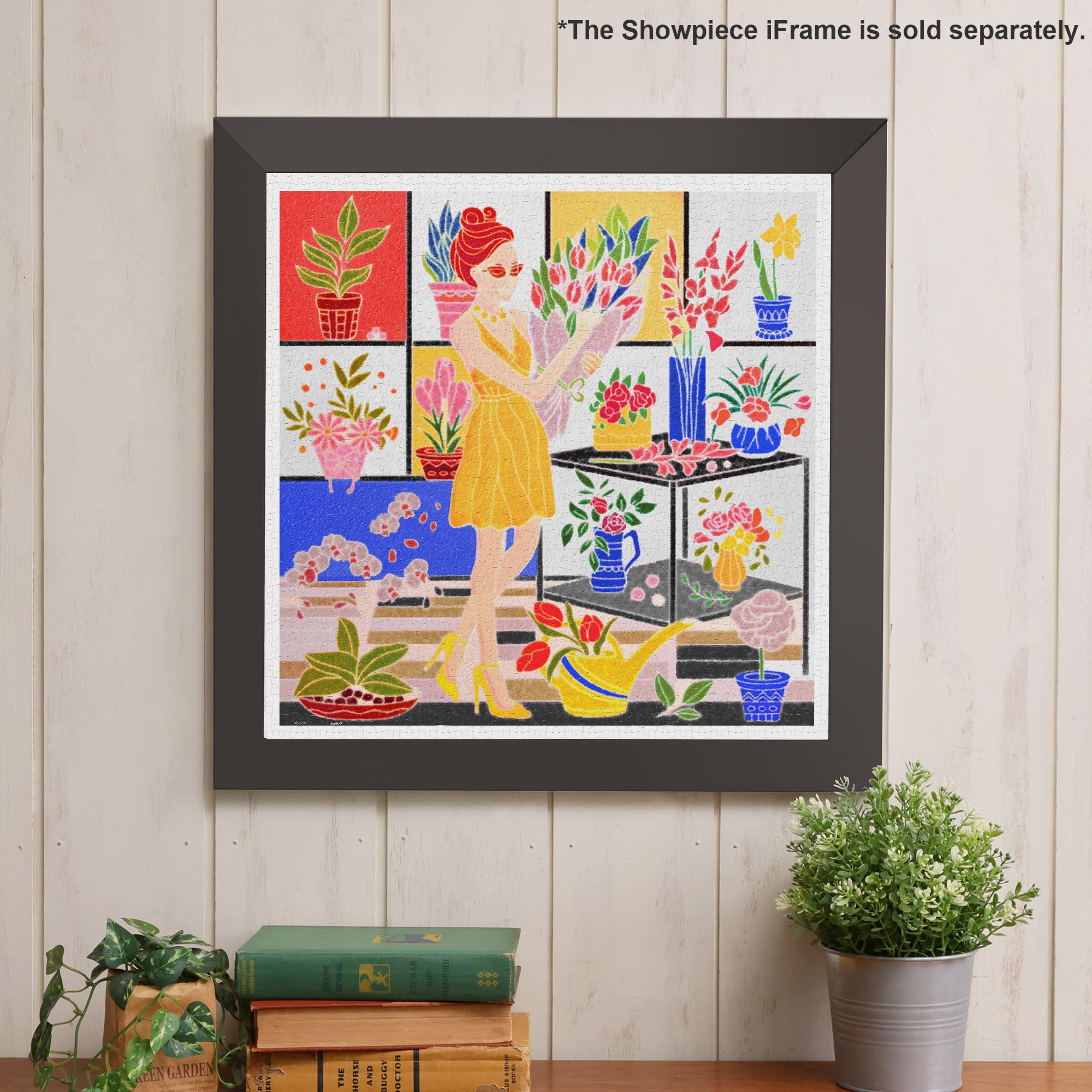Pintoo Jigsaw Puzzles 900 Piece for Adults - Lady in The Flower Shop Beautiful Plastic Puzzle for Home Decor Zero Dust Easy Storage [H3797] - Image 2