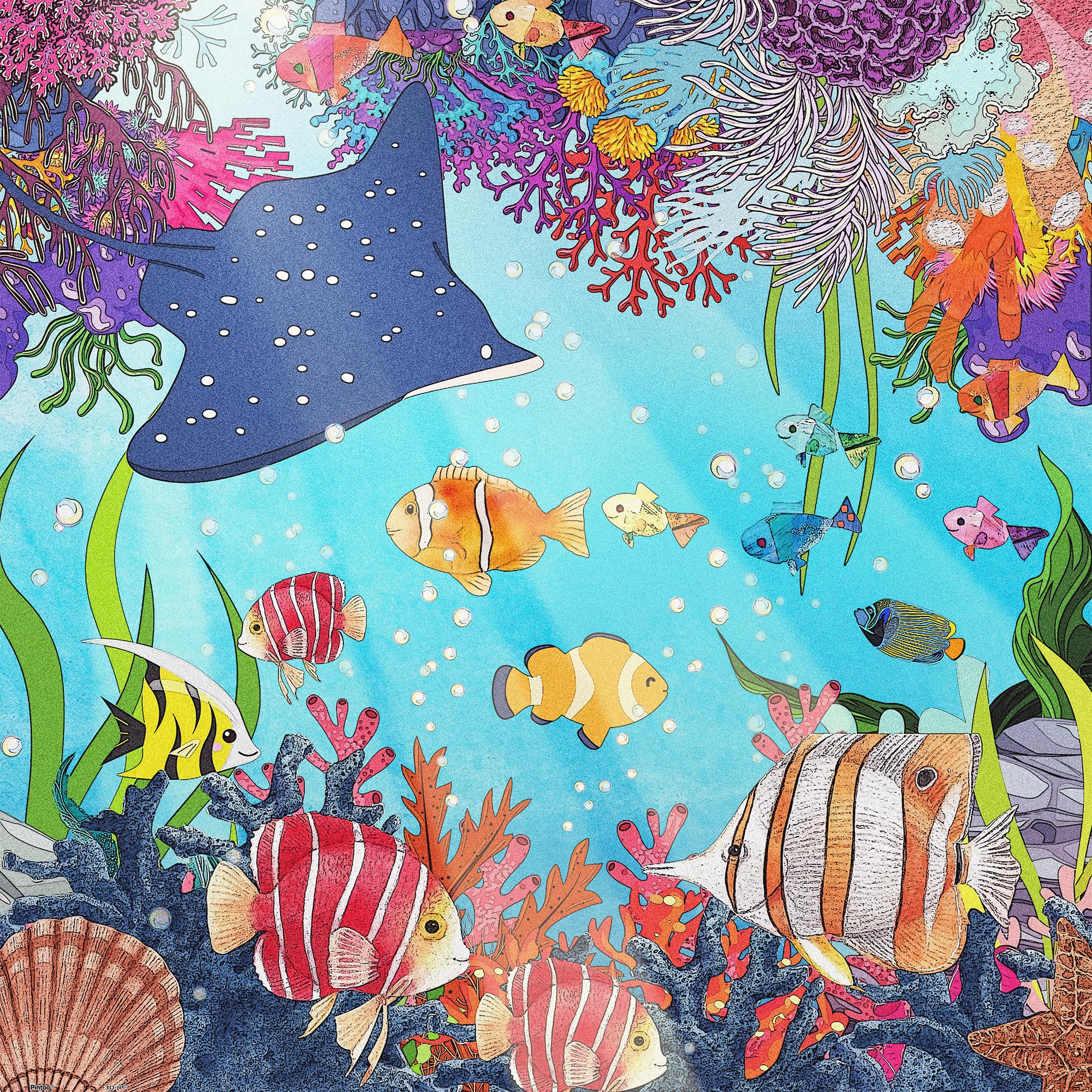 Pintoo Jigsaw Puzzles 900 Piece for Adults - Underwater World Beautiful Plastic Puzzle for Home Decor Zero Dust Easy Storage [H3671]