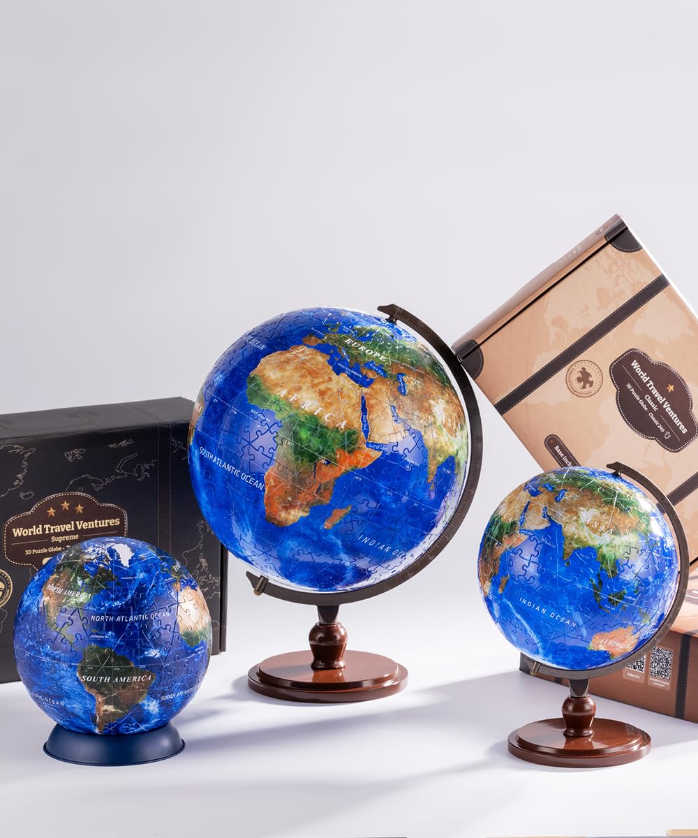 Pintoo 3-D Puzzle Globe Legendary Small 6" Earth Globe Decor with 240 Curved & Translucent Puzzle Pieces - Globes of The World for Unisex Adults, Explorers, Business, Home Decoration [A3752] - Image 6