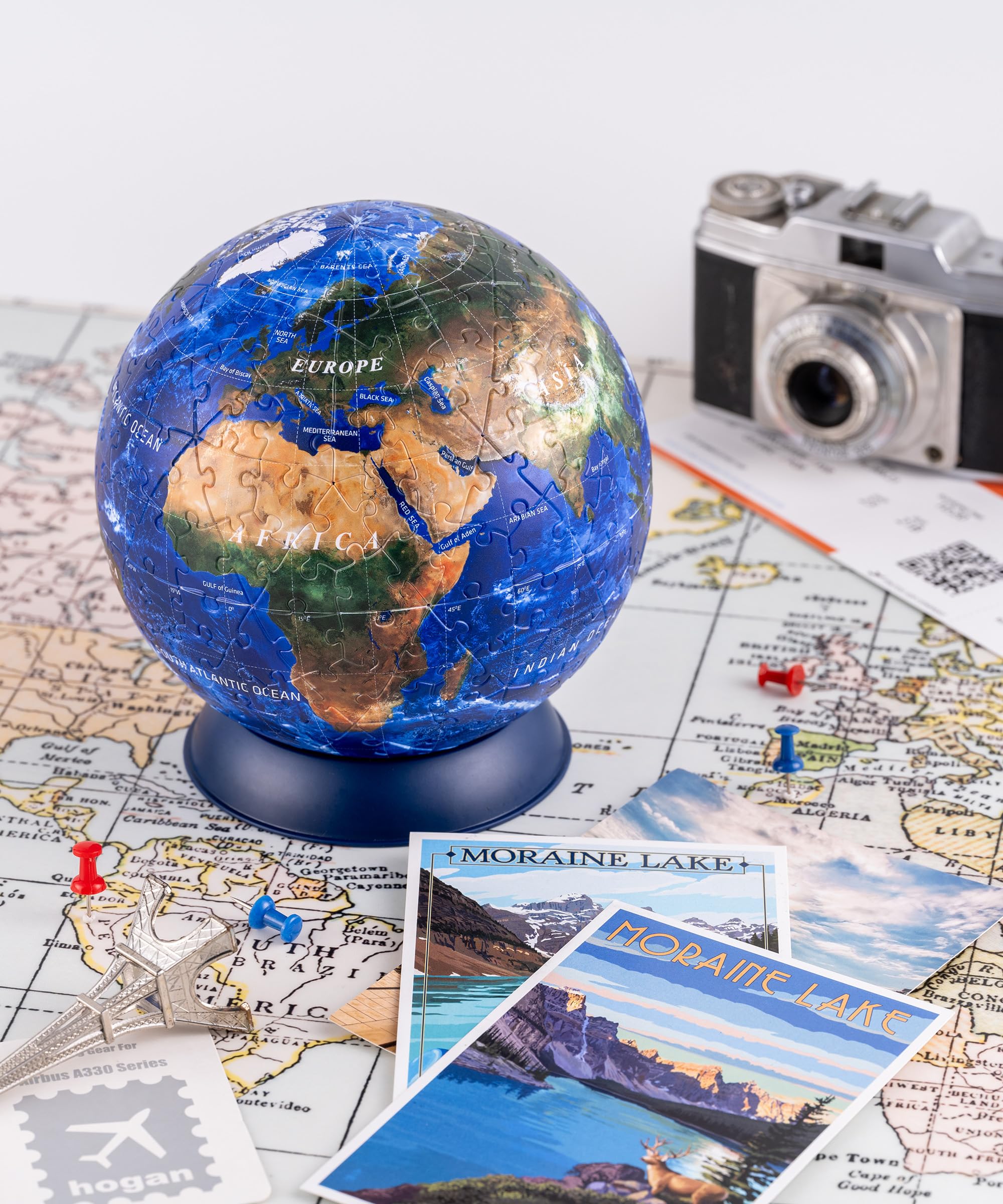 Pintoo Puzzles Pintoo 3-D Puzzle Globe Classic Small 6" Earth Globe Decor with 240 Curved Puzzle Pieces - Globes of The World for Unisex Adults, Explorers, Business, Home Decoration [A3751] - Image 7