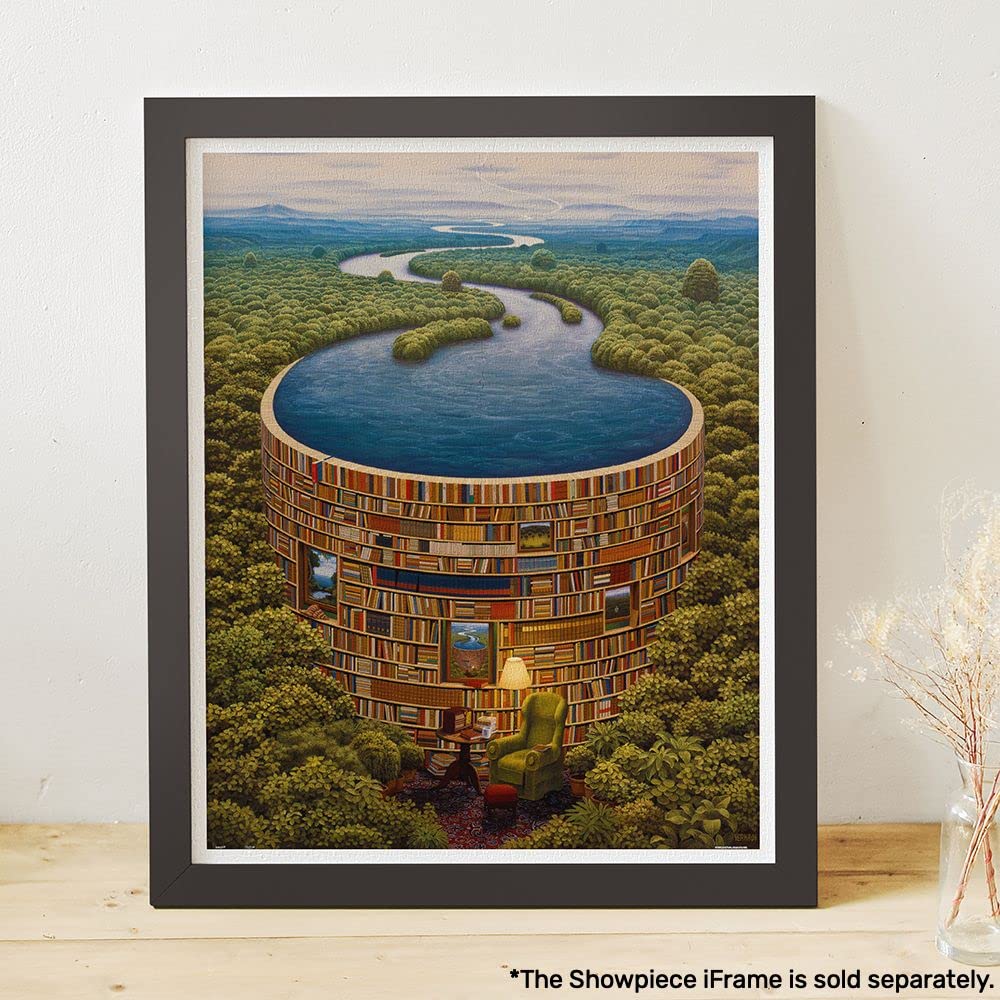 Pintoo Two Plastic Jigsaw Puzzles Bundle - 2000 Piece - Jacek Yerka - Bibliodame and Pintoo Panoramic Jigsaw Puzzles 2000 Piece - Tom Parker - Taipei City [H1640+H2024] - Image 4